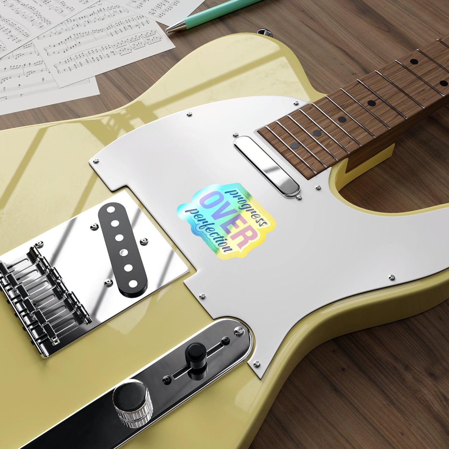 Holographic Die-Cut Stickers | 'Progress Over Perfection' Motivational Decals for Teens & Adults
