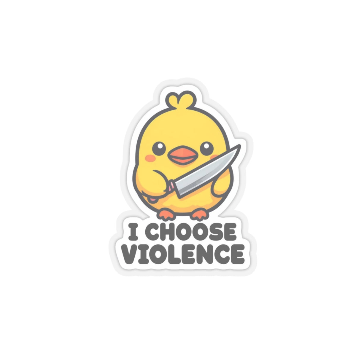 Cute Chick Violent Humor Kiss-Cut Stickers for Laptop and Decor