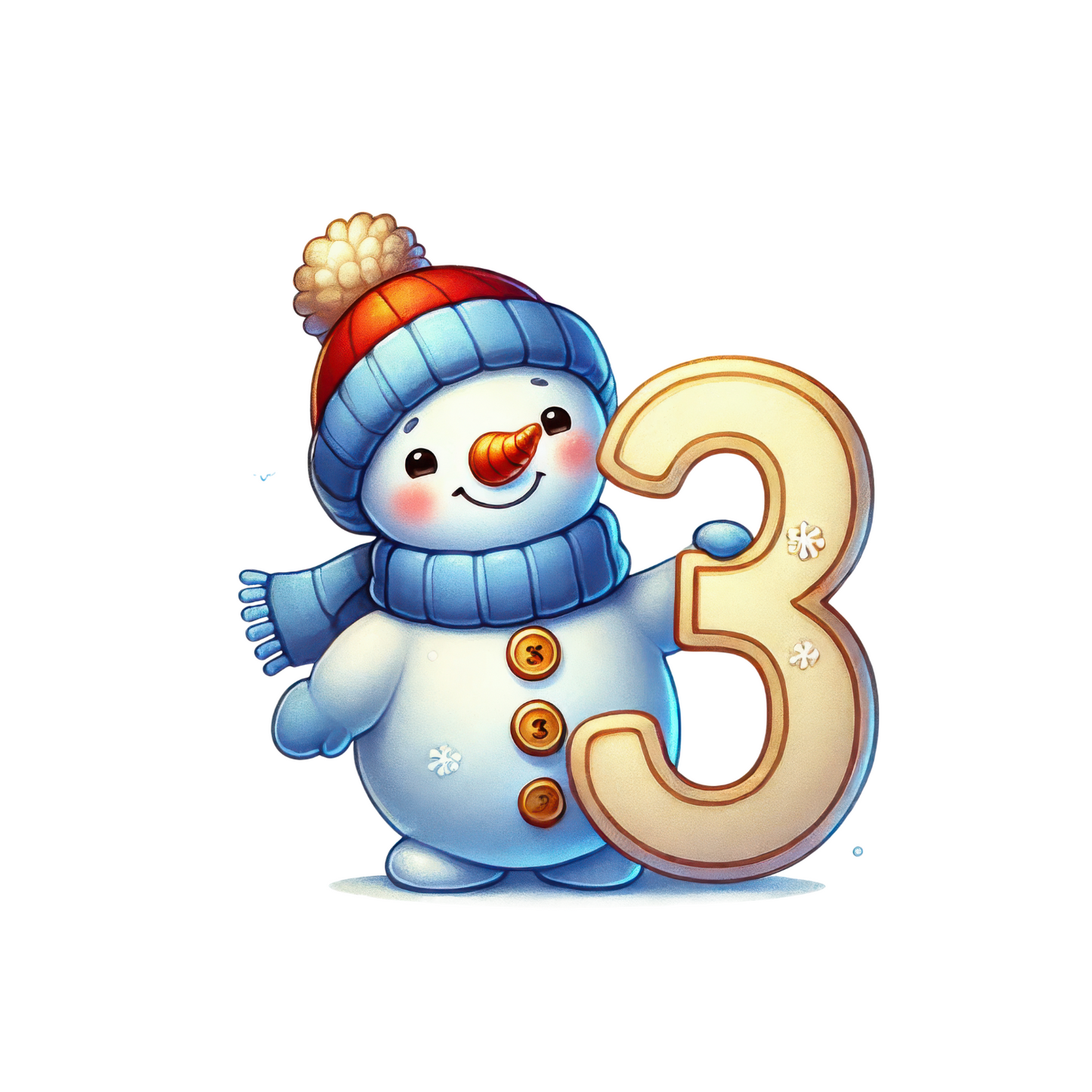 Customizable Cute Snowman Number Ornaments