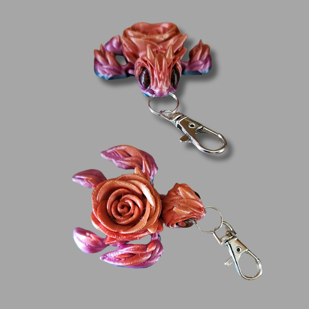 Rose Turtle Keychain