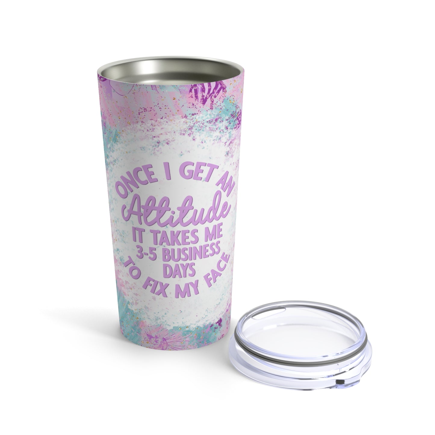 Attitude Skinny Steel Tumbler with Straw, 20oz