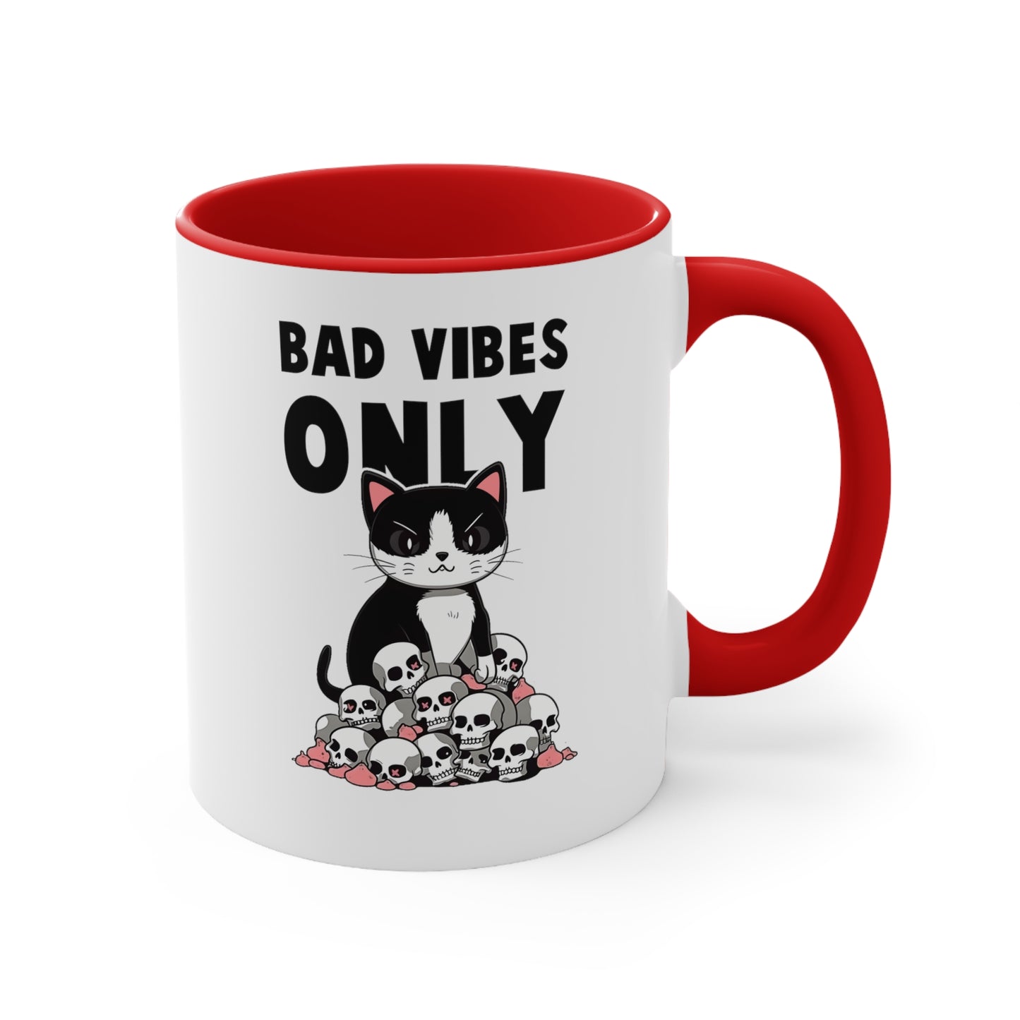 Bad Vibes Cat Accent Coffee Mug, 11oz