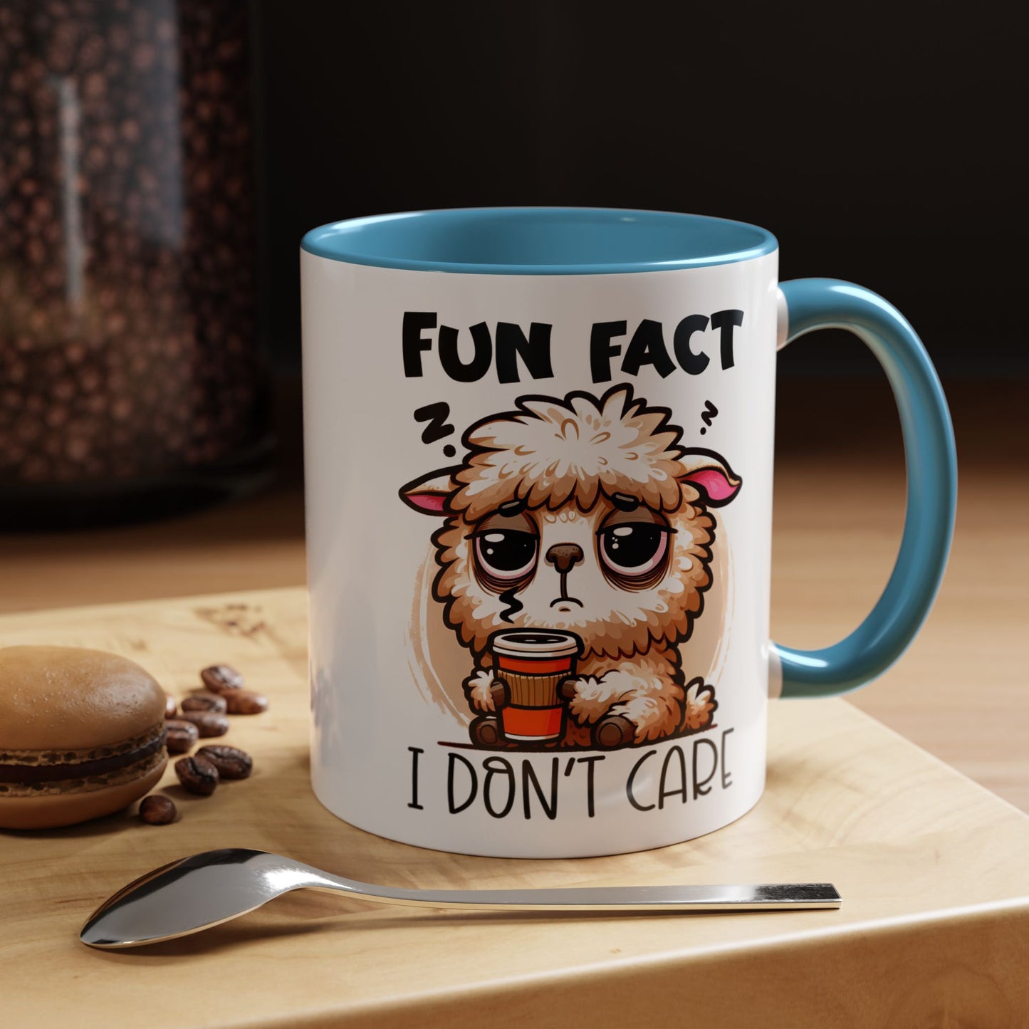 Funny Animal Accent Coffee Mug - 'Fun Fact: I Don't Care'