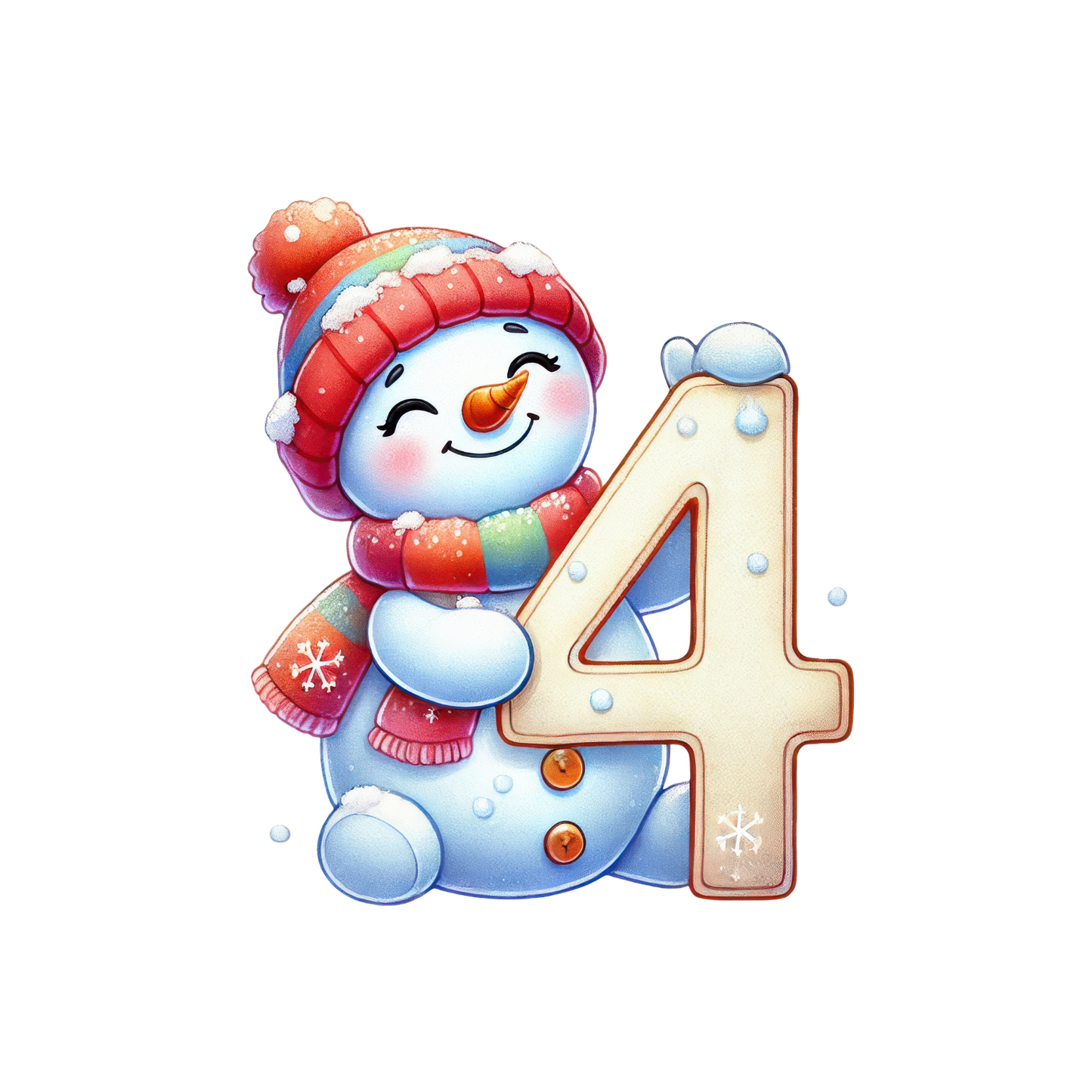 Customizable Cute Snowman Number Ornaments