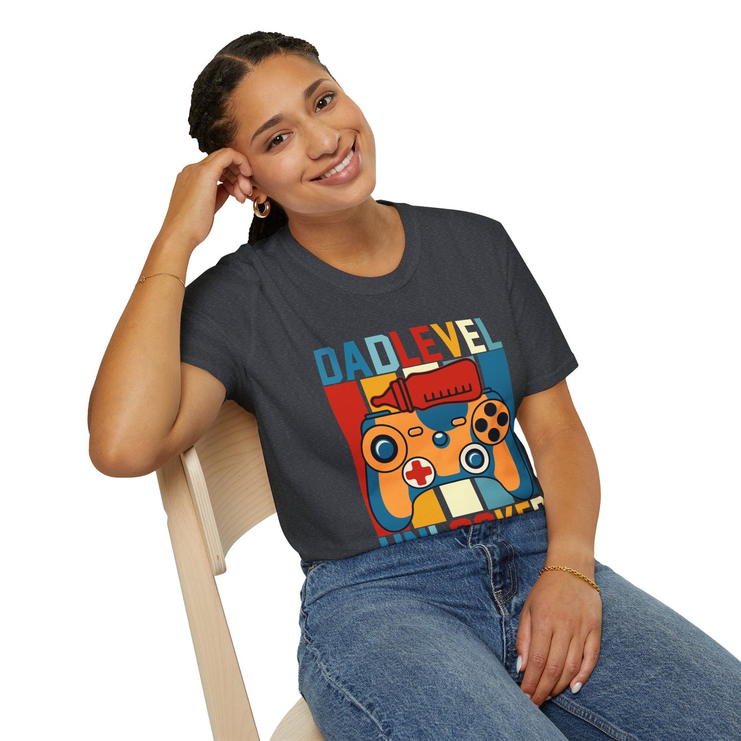 Dad Level Unlocked Unisex Softstyle T -Shirt