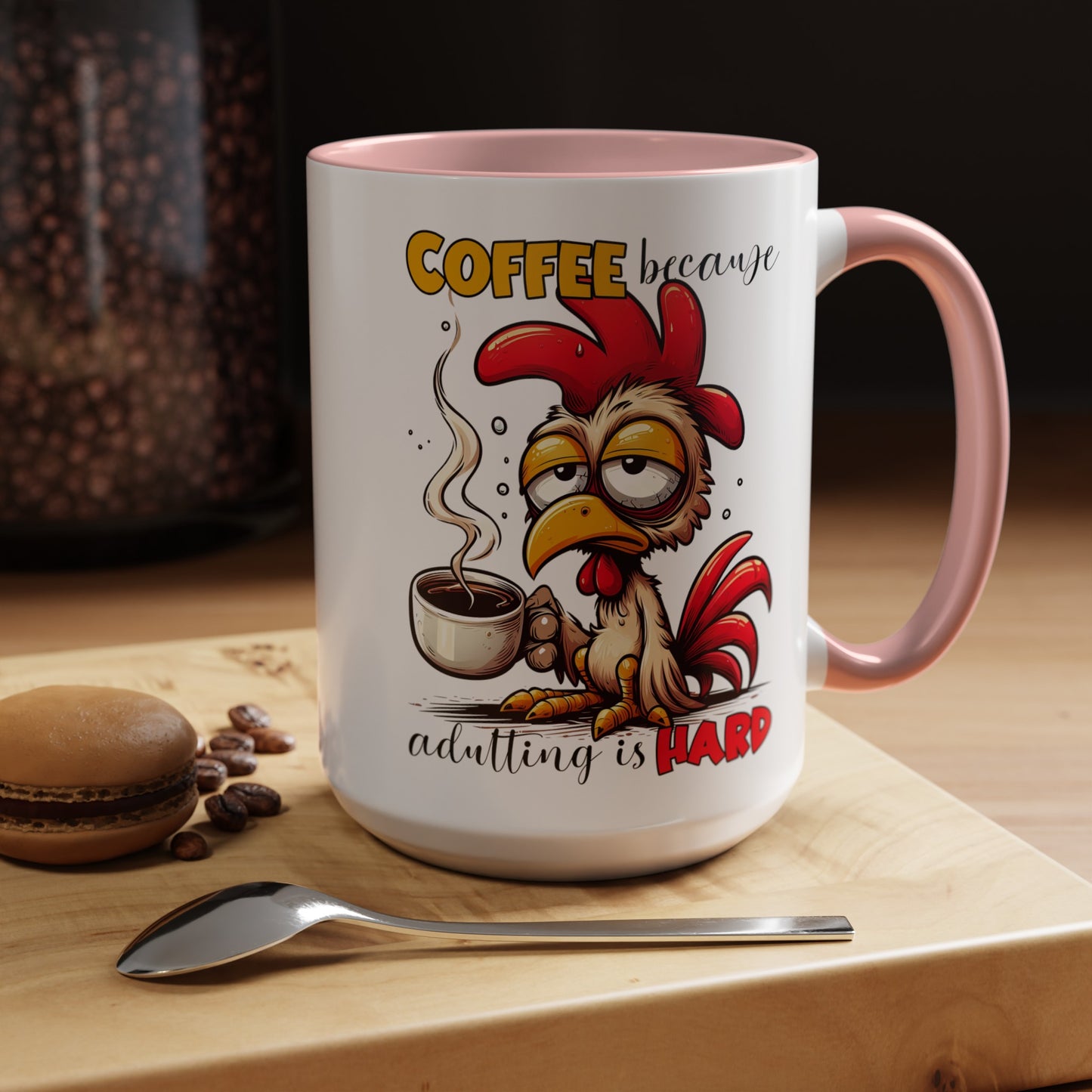Adulting is Hard Accent Coffee Mug (11, 15oz)