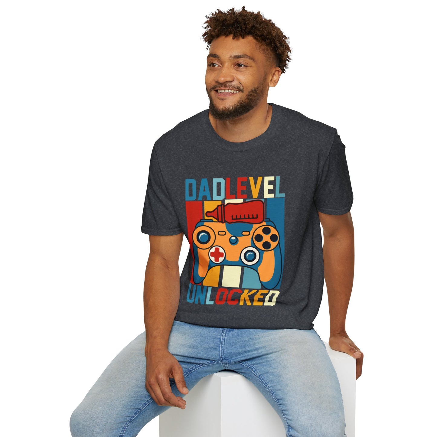 Dad Level Unlocked Unisex Softstyle T -Shirt