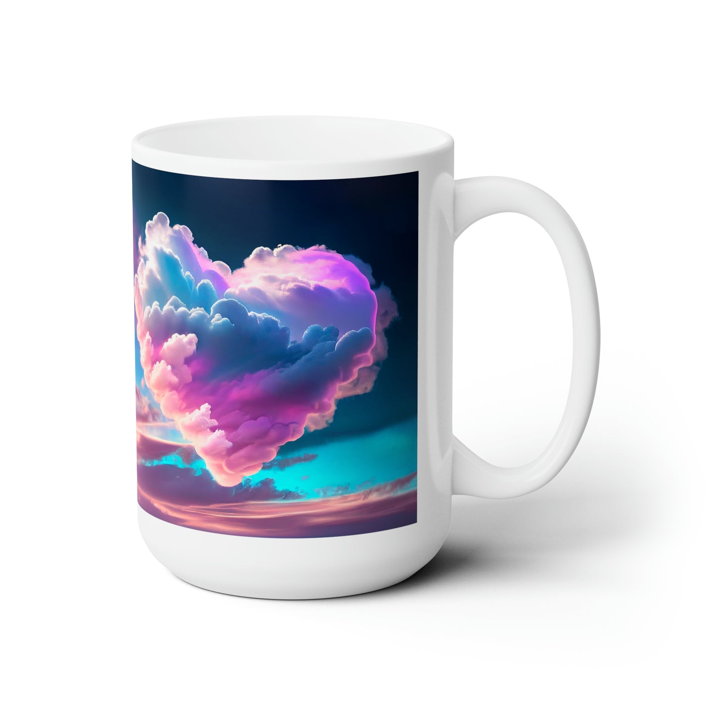 Colorful Clouds Hearts Ceramic Mug 15oz
