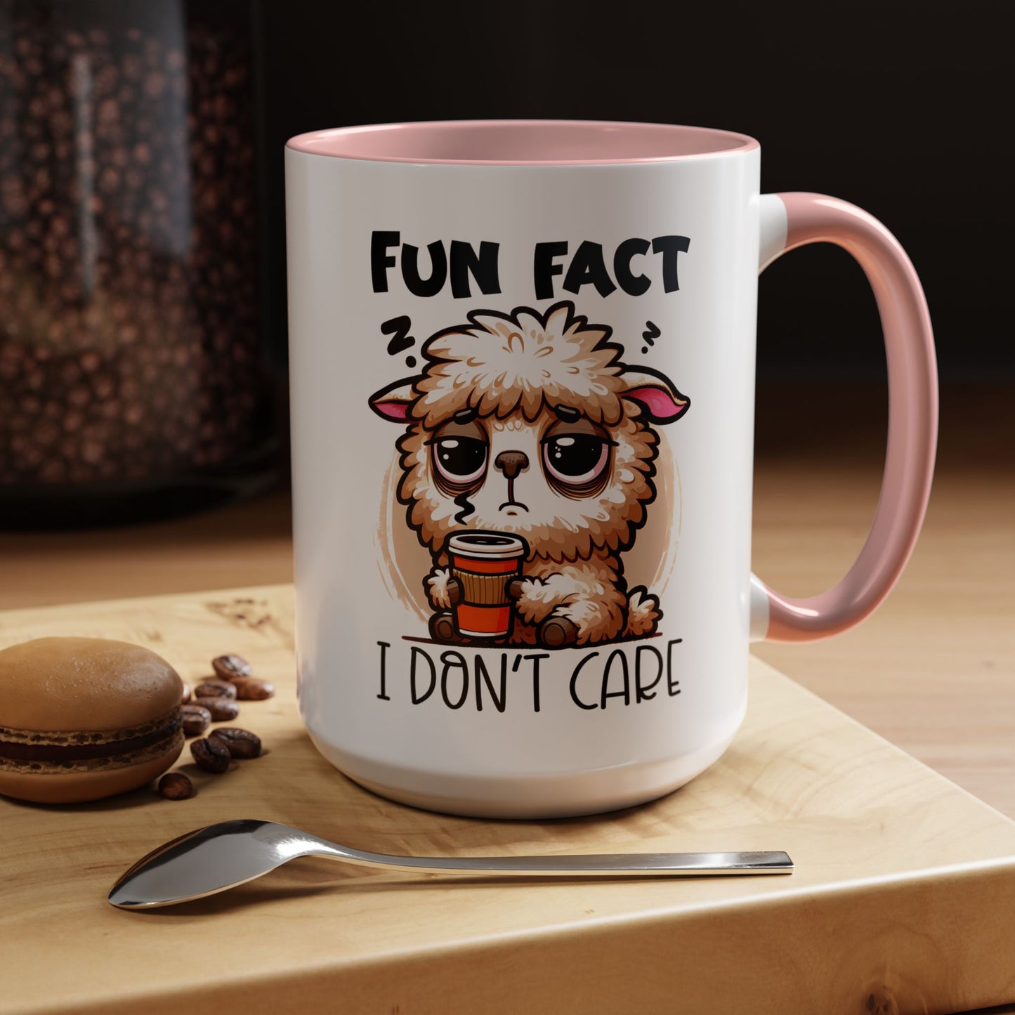 Funny Animal Accent Coffee Mug - 'Fun Fact: I Don't Care'