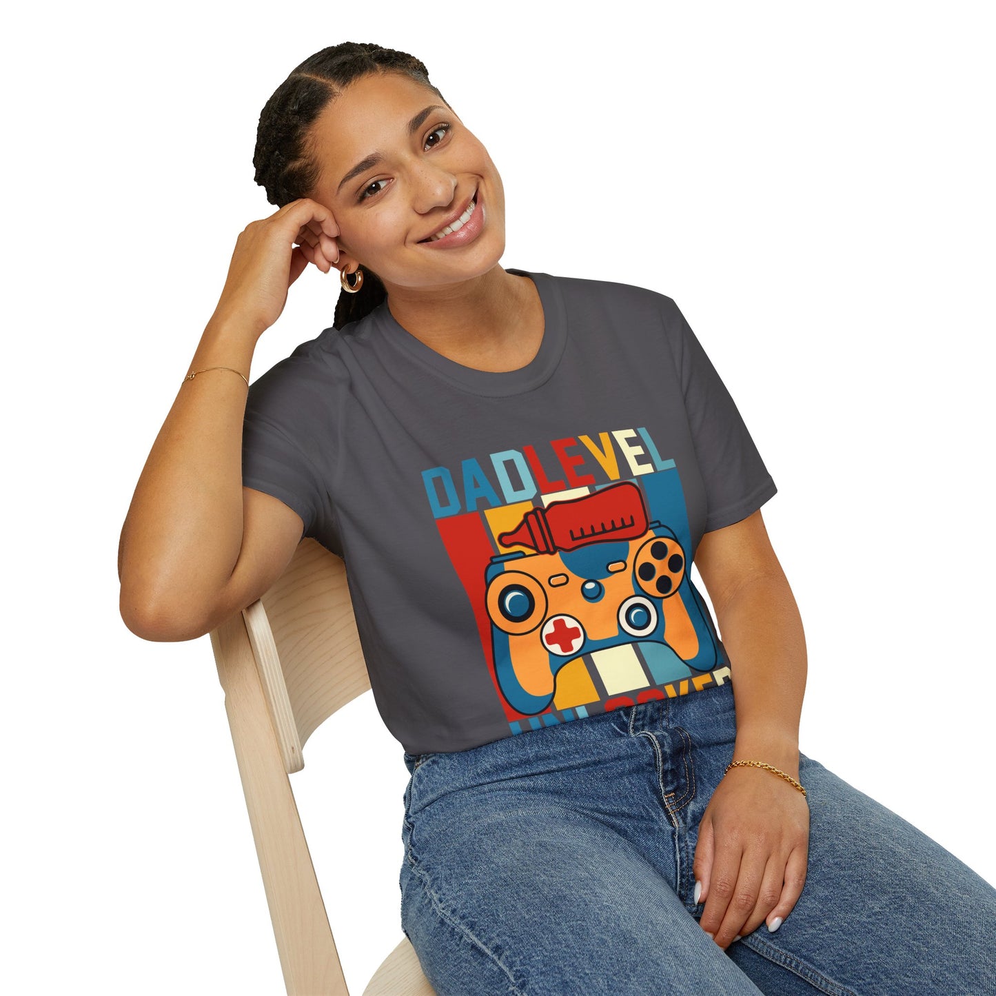 Dad Level Unlocked Unisex Softstyle T -Shirt