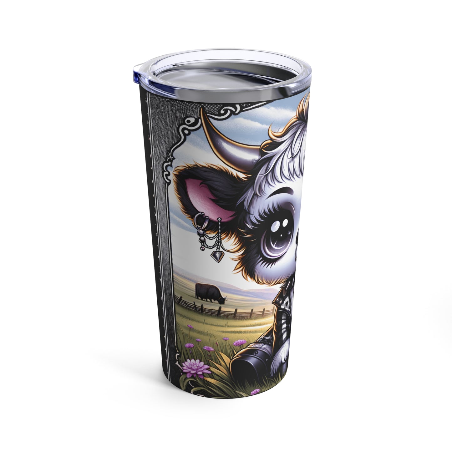 Goth Highland Cow Tumbler 20oz