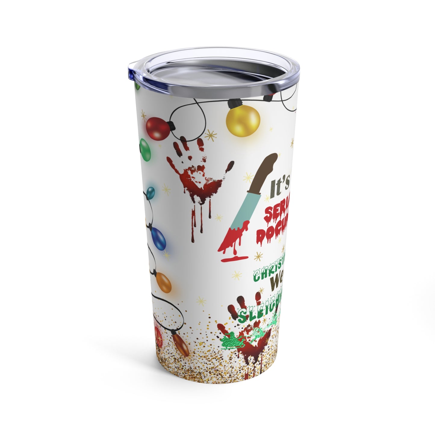 Sleighin or Slayin Skinny Steel Tumbler with Straw, 20oz