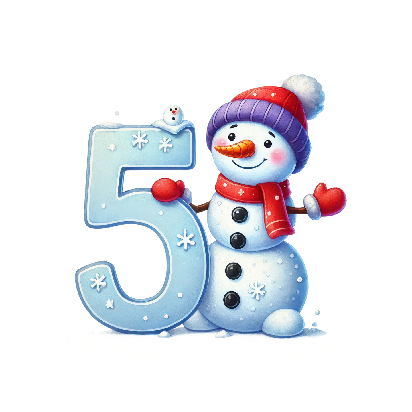 Customizable Cute Snowman Number Ornaments