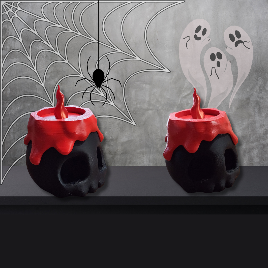 Skull Candle Container/tea light holder