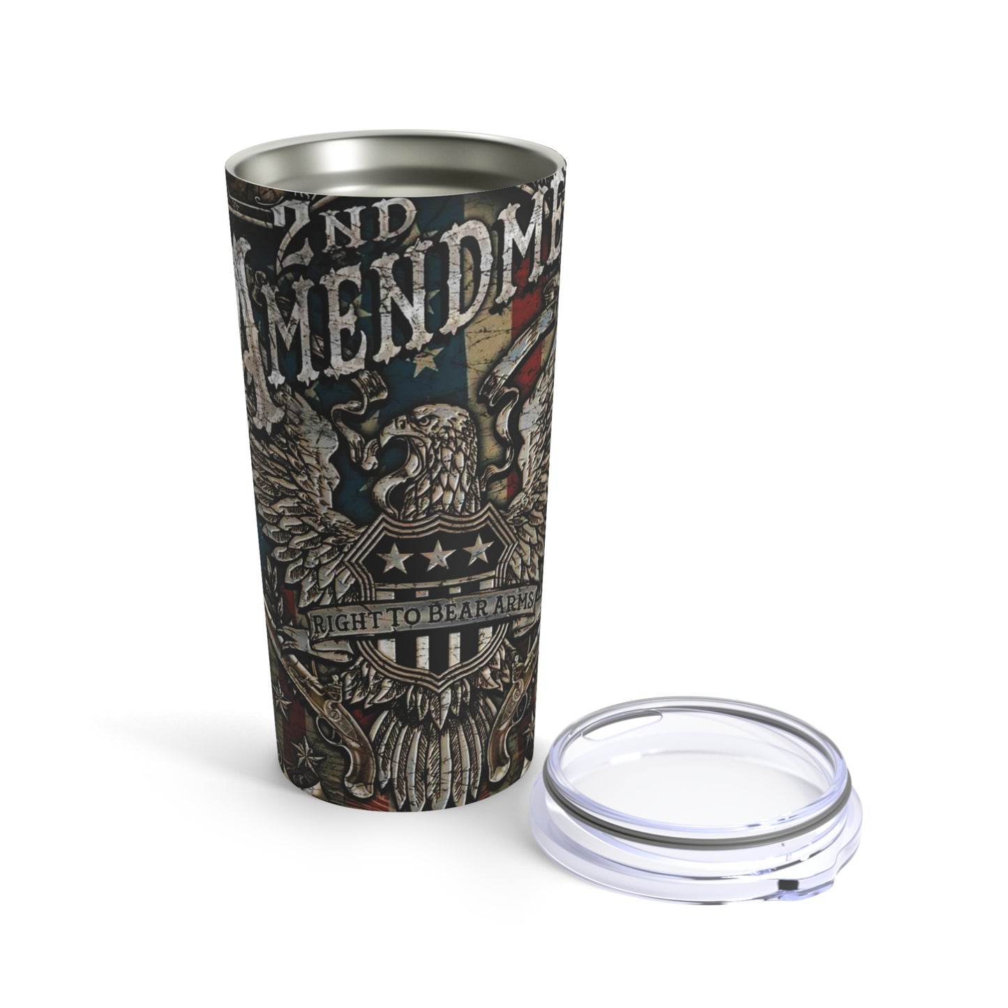 2nd Amendment Skinny Steel Tumbler with Straw, 20oz