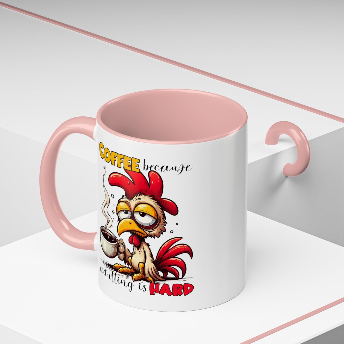 Adulting is Hard Accent Coffee Mug (11, 15oz)