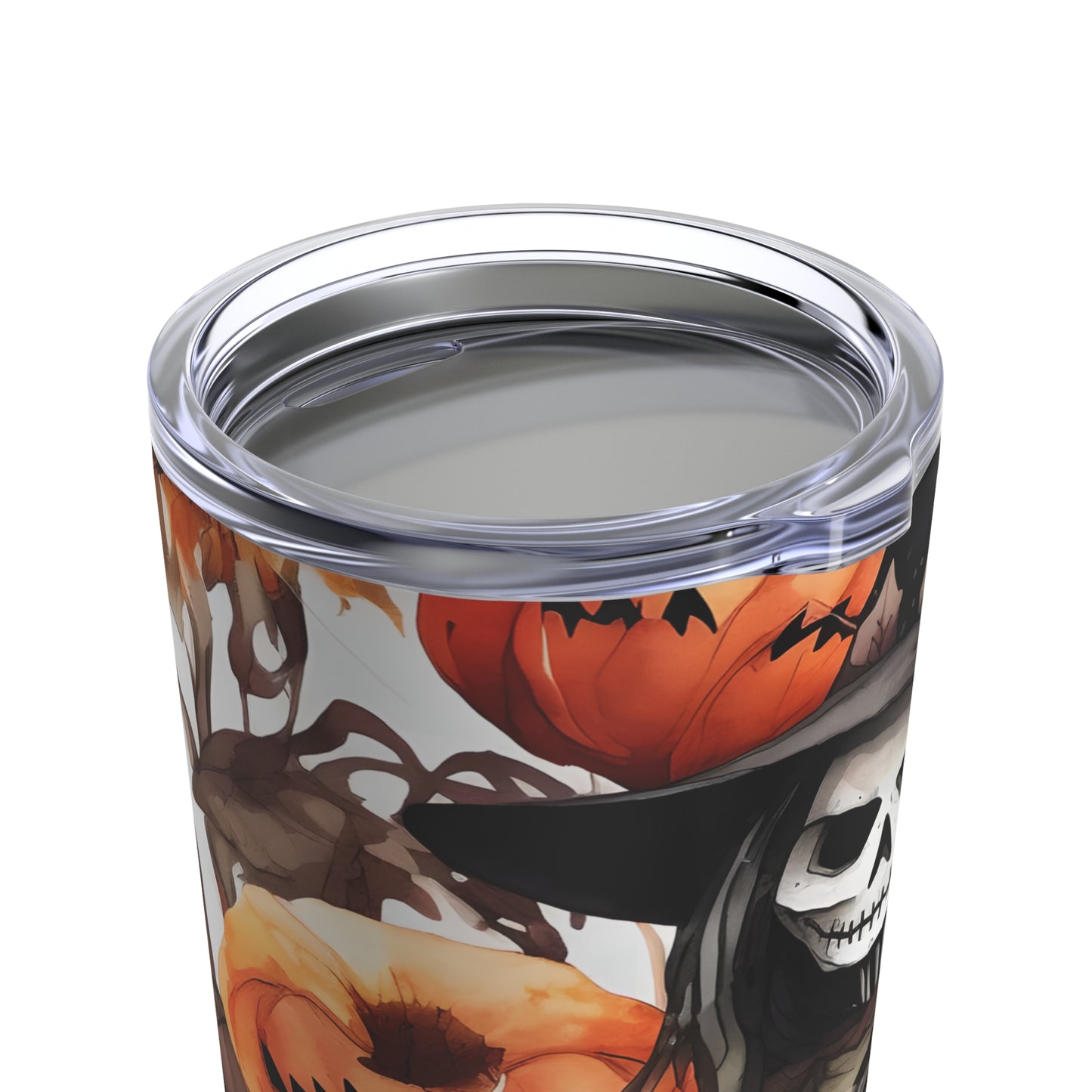 Skeleton Scarecrow Skinny Steel Tumbler with Straw, 20oz