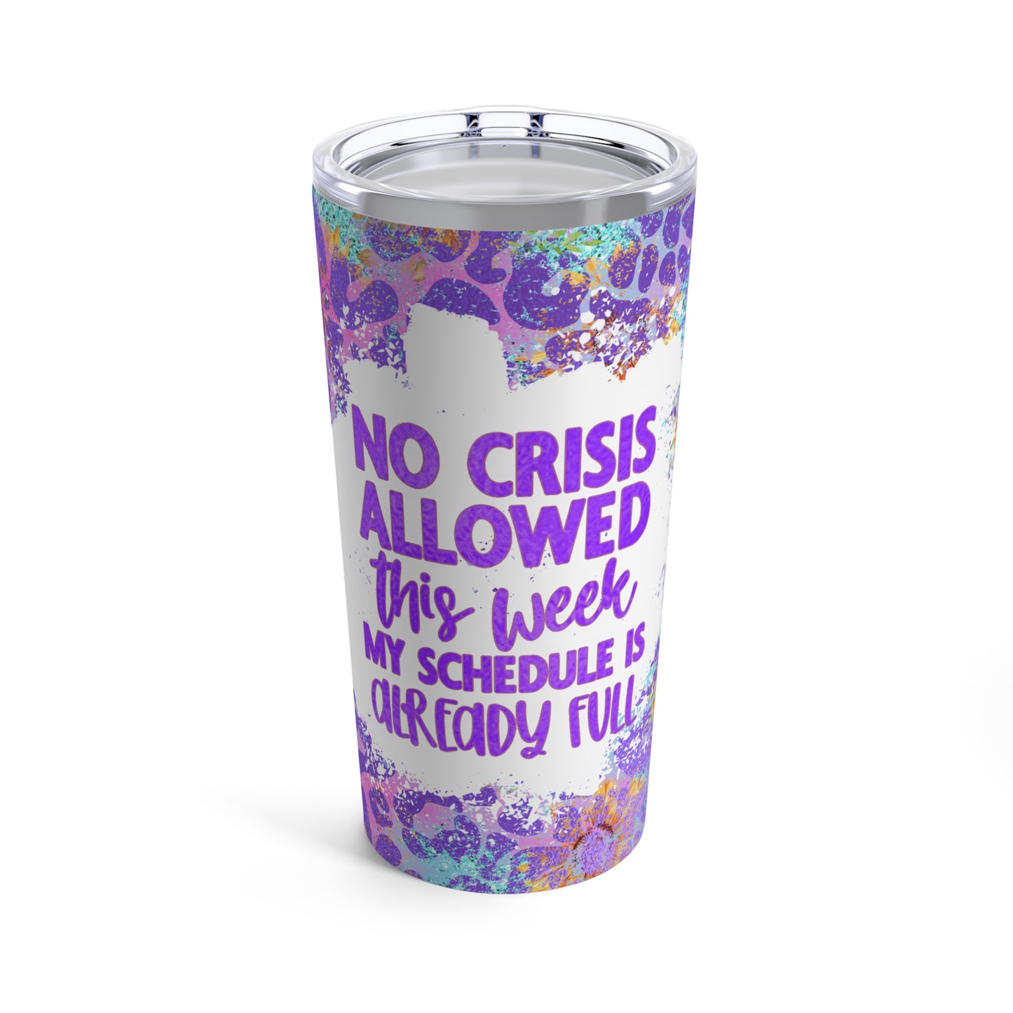 No Crisis Skinny Steel Tumbler with Straw, 20oz