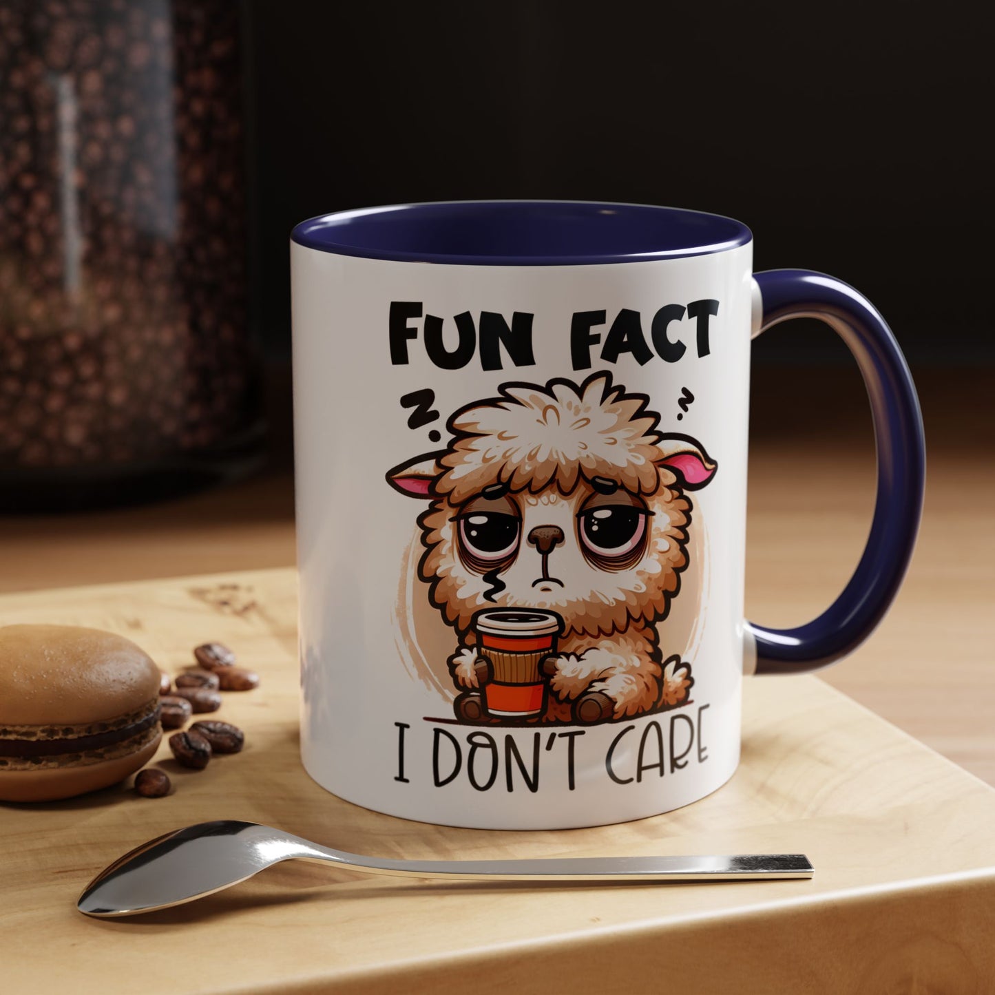 Funny Animal Accent Coffee Mug - 'Fun Fact: I Don't Care'