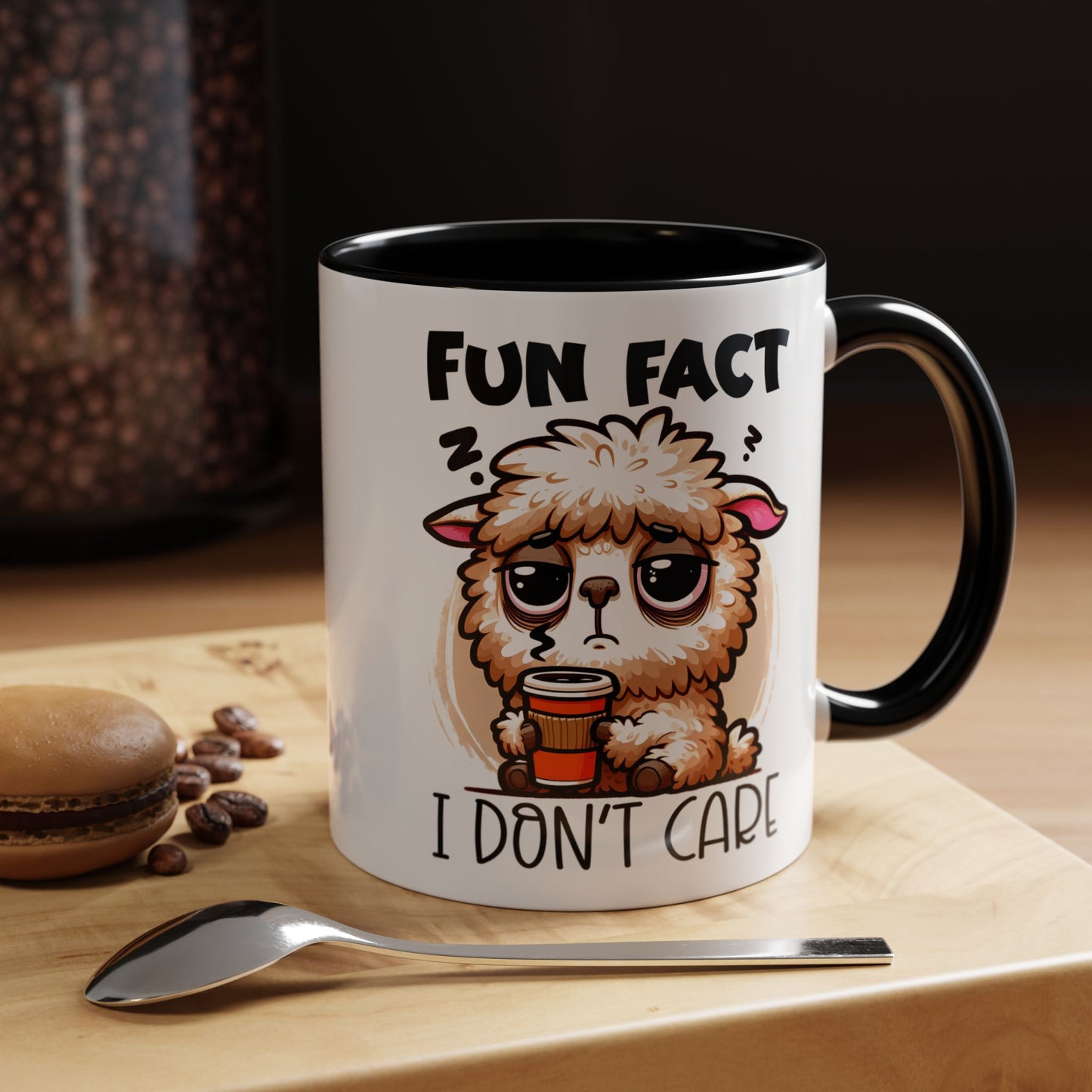 Funny Animal Accent Coffee Mug - 'Fun Fact: I Don't Care'