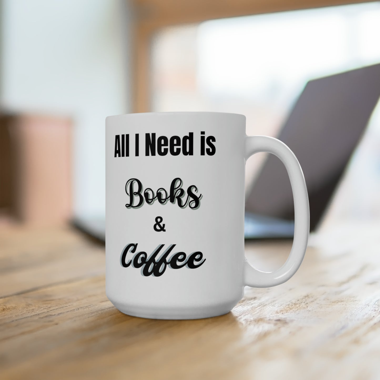 Books and Coffee Owl Ceramic Mug 15oz