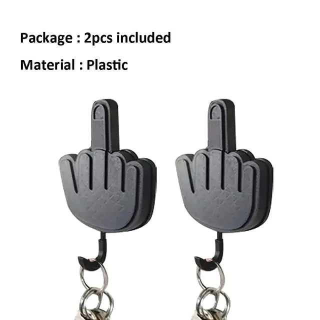 Creative Retractable Middle Finger Hook Key Holder