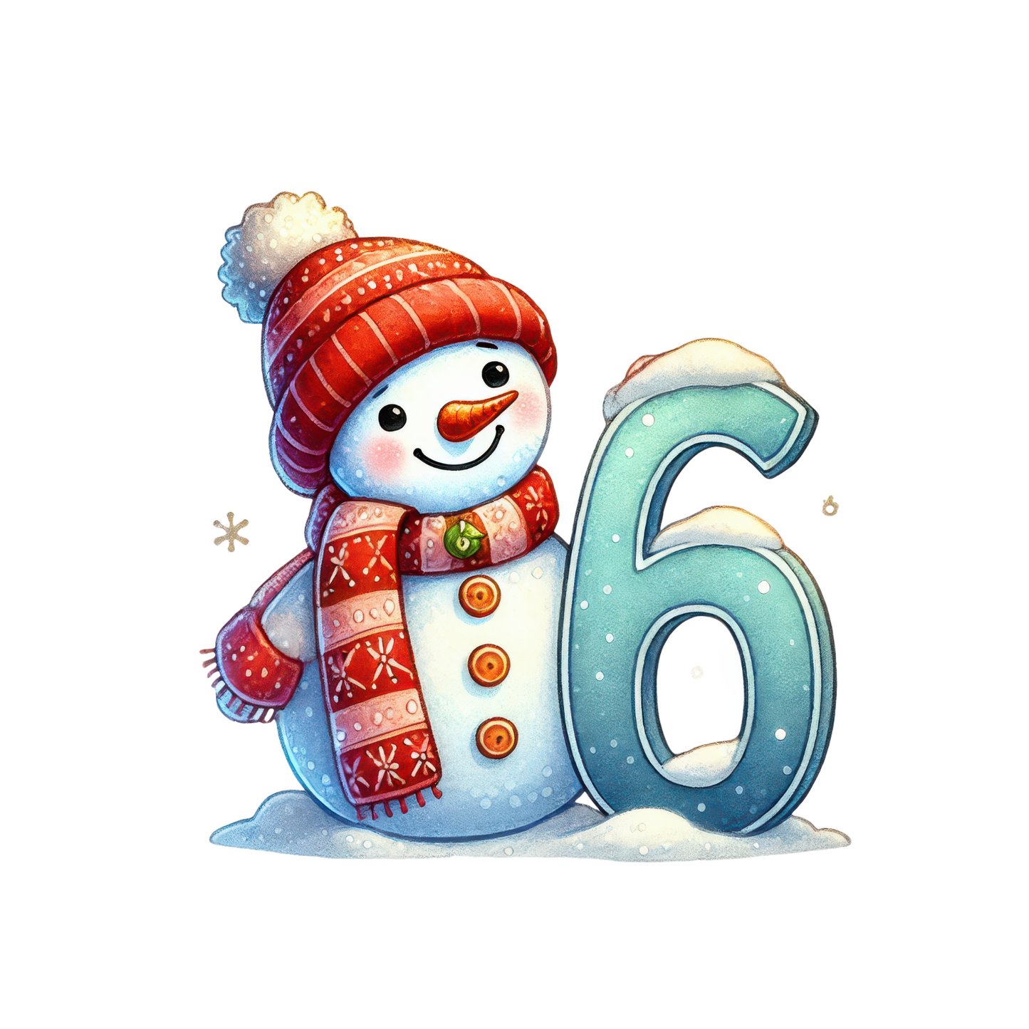 Customizable Cute Snowman Number Ornaments