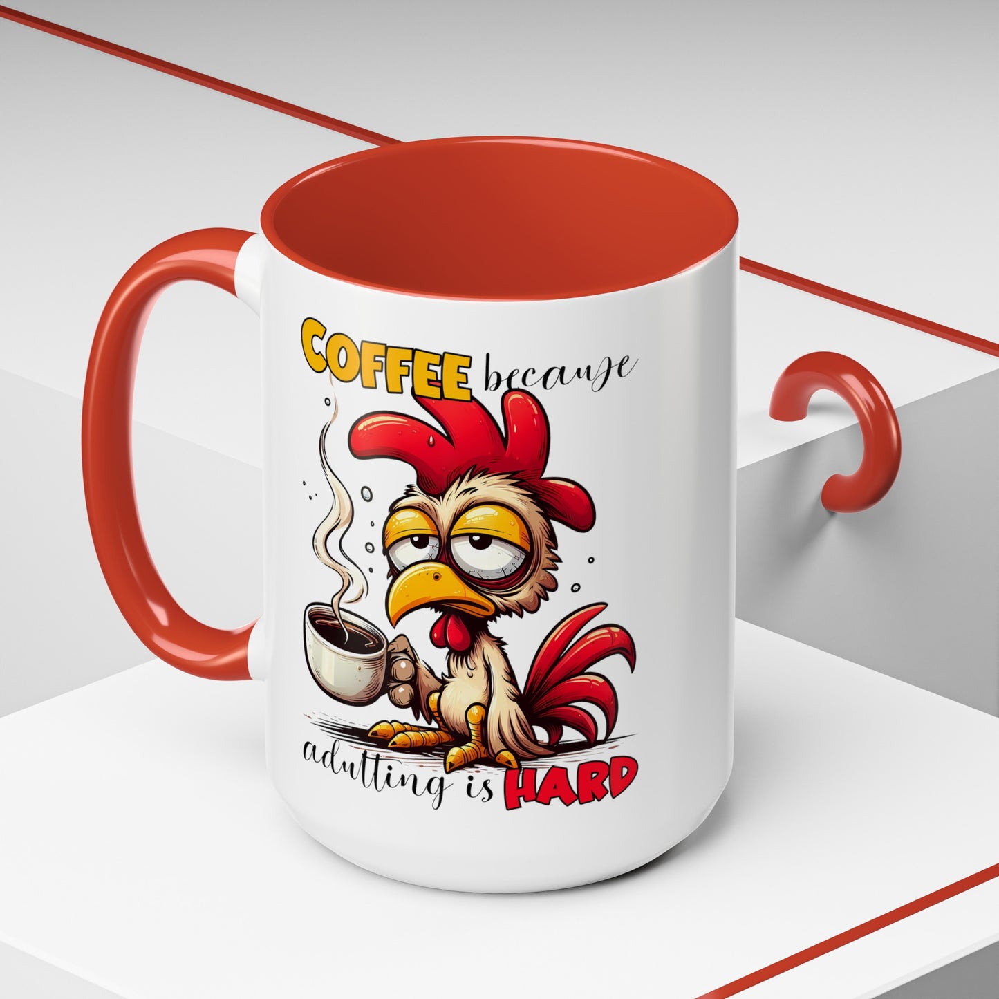 Adulting is Hard Accent Coffee Mug (11, 15oz)