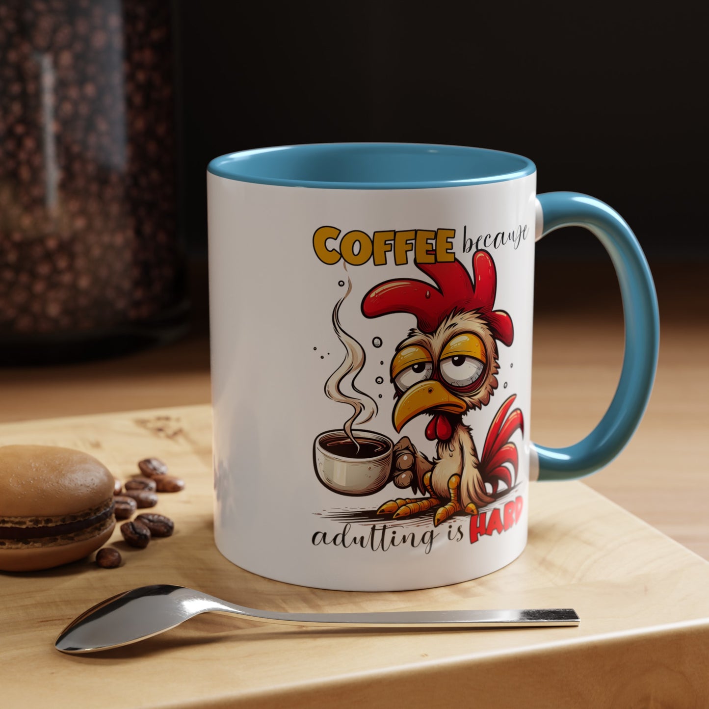 Adulting is Hard Accent Coffee Mug (11, 15oz)