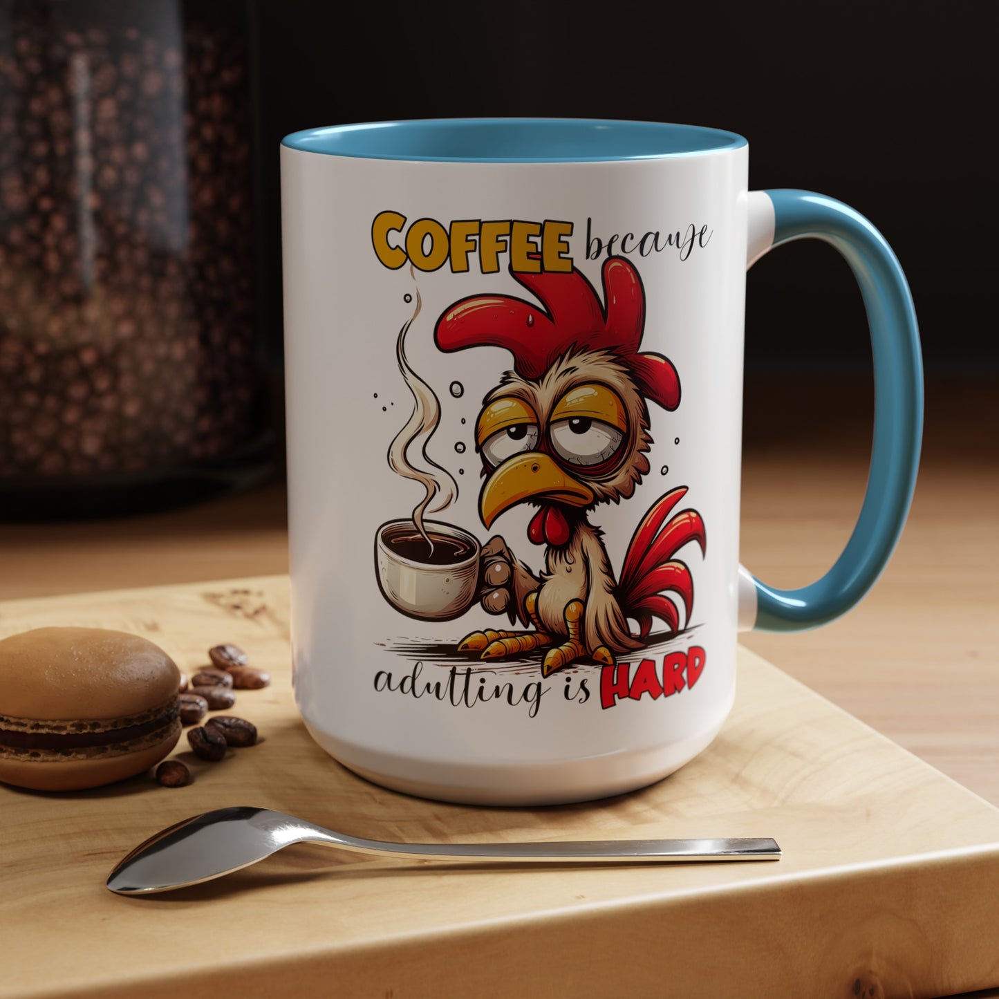 Adulting is Hard Accent Coffee Mug (11, 15oz)