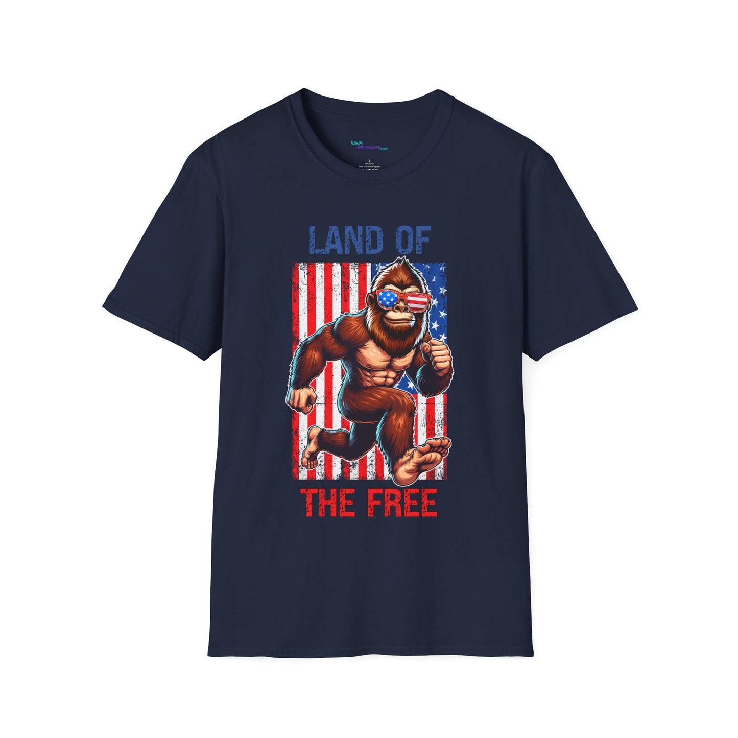 Land of the Free Bigfoot Unisex Softstyle T -Shirt