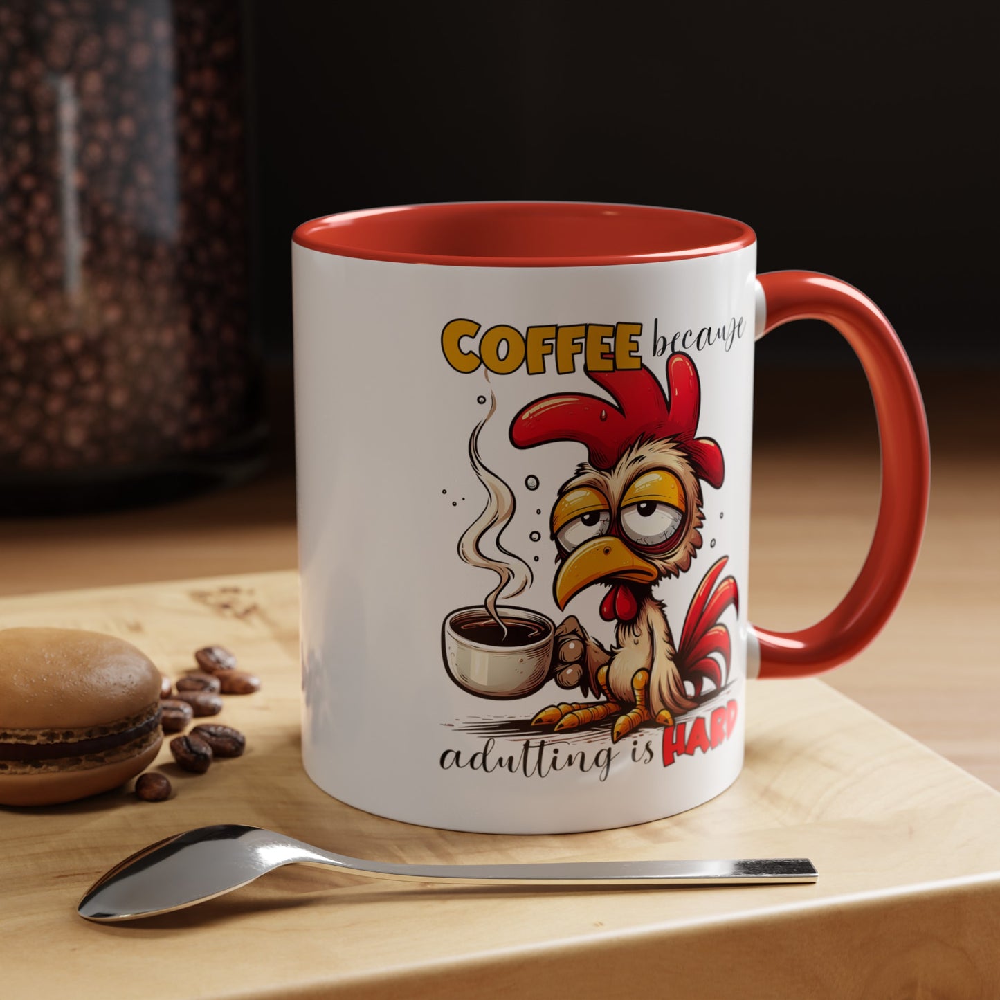 Adulting is Hard Accent Coffee Mug (11, 15oz)