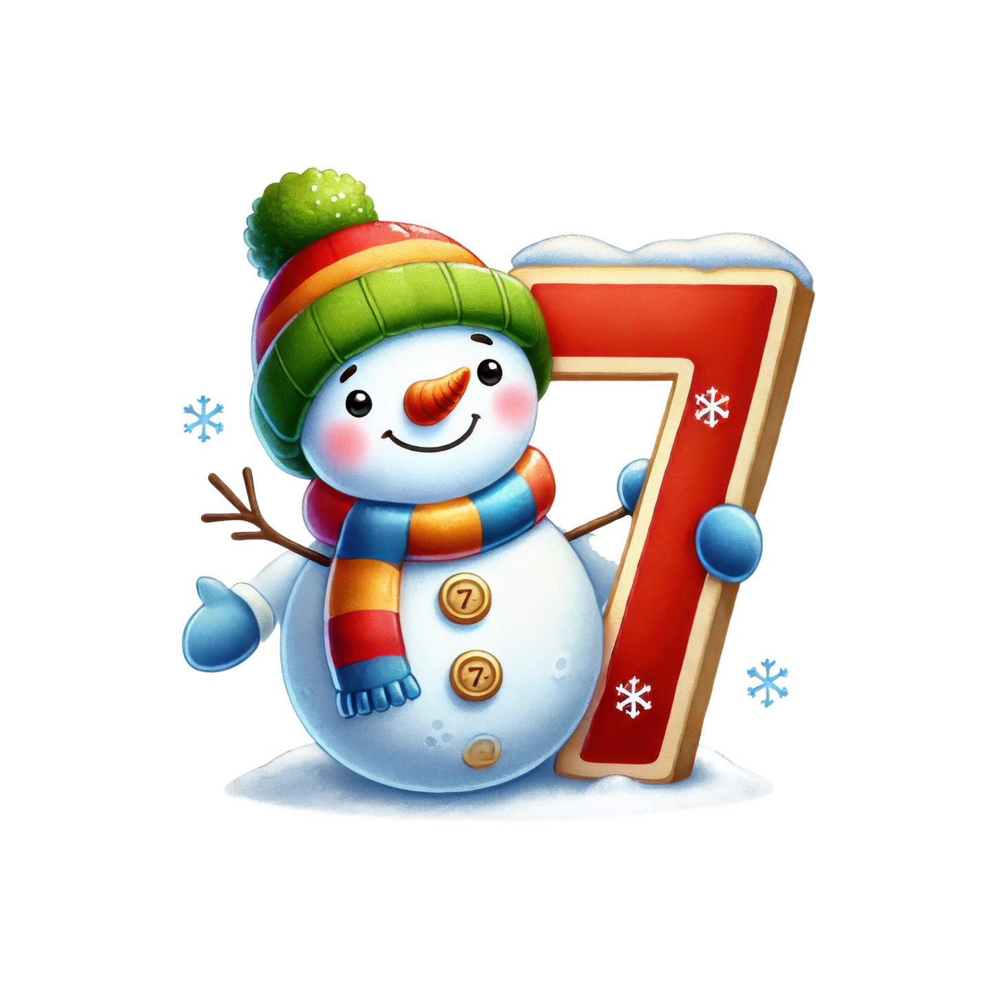 Customizable Cute Snowman Number Ornaments