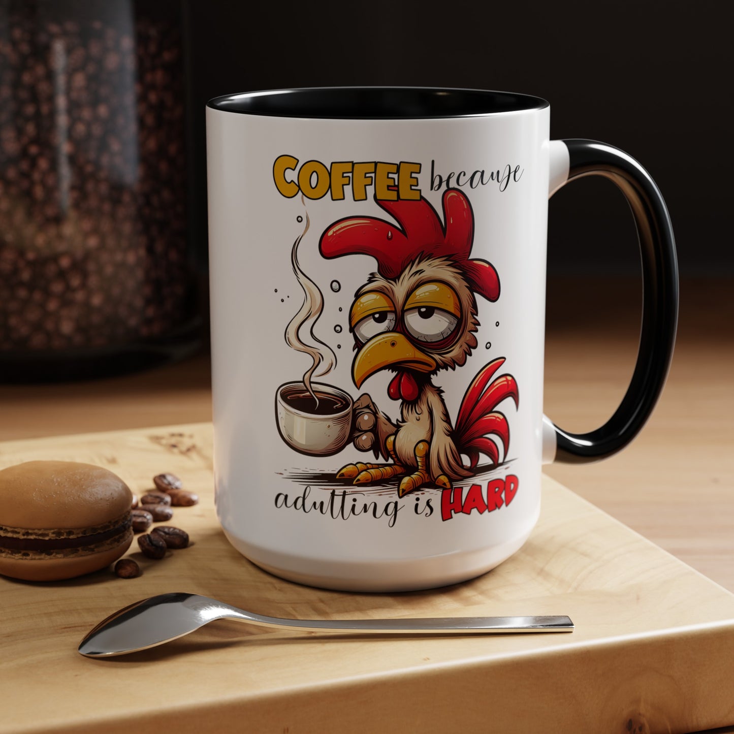 Adulting is Hard Accent Coffee Mug (11, 15oz)