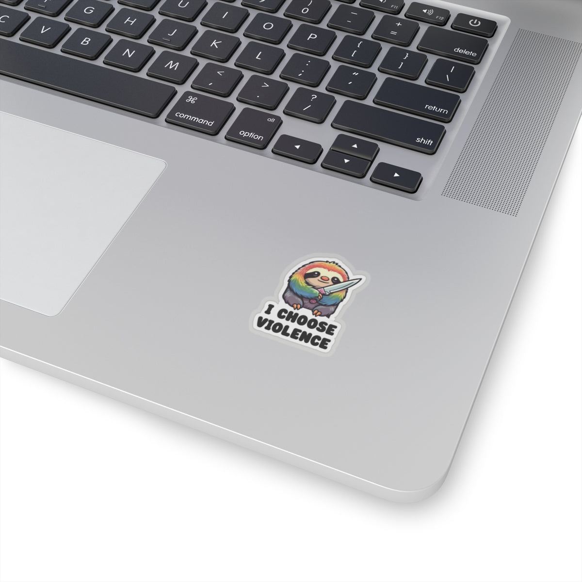 Funny Sloth Kiss-Cut Sticker - "I Choose Violence" - Cute and Quirky Decor for Laptops, Water Bottles, and More