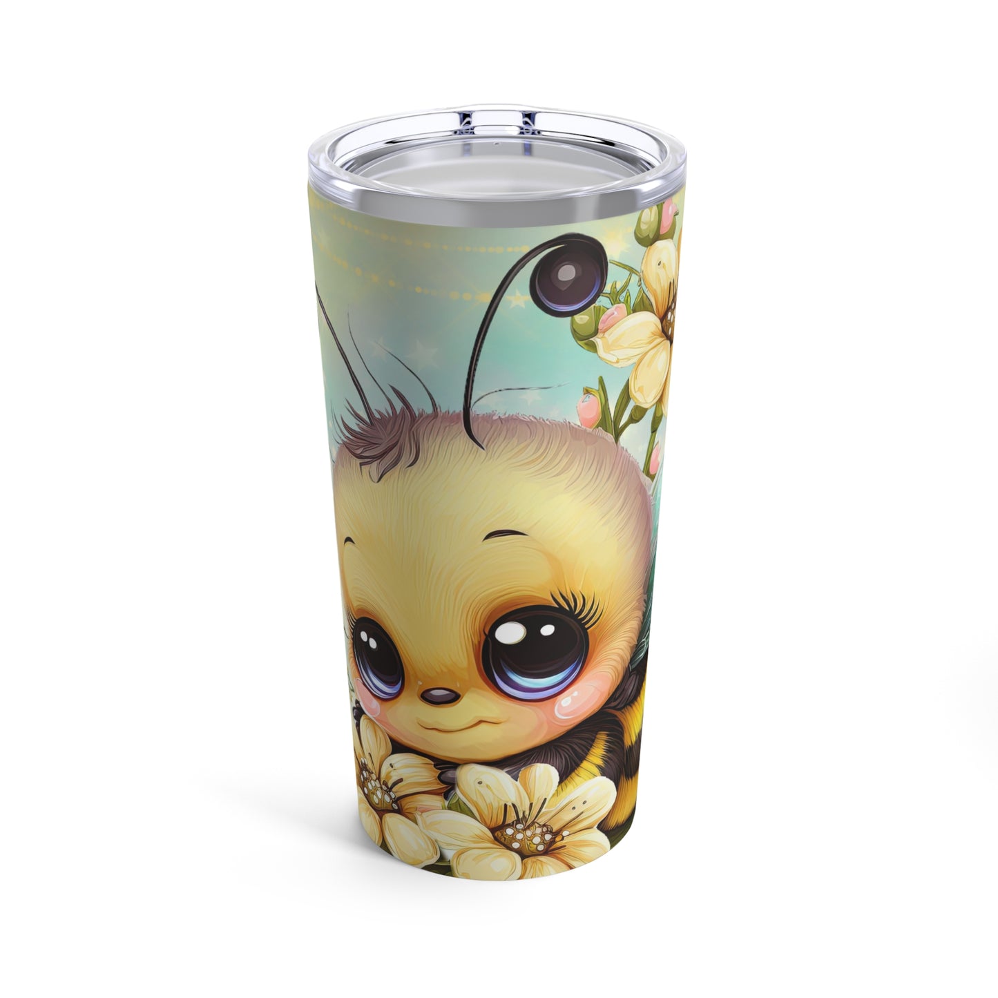 Cute Bee Skinny Steel Tumbler with Straw, 20oz