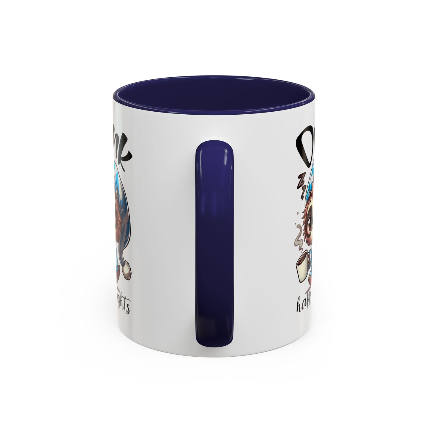 Drink Happy Thoughts Sloth Accent Coffee Mug – Perfect for Cozy Moments and Happy Thoughts