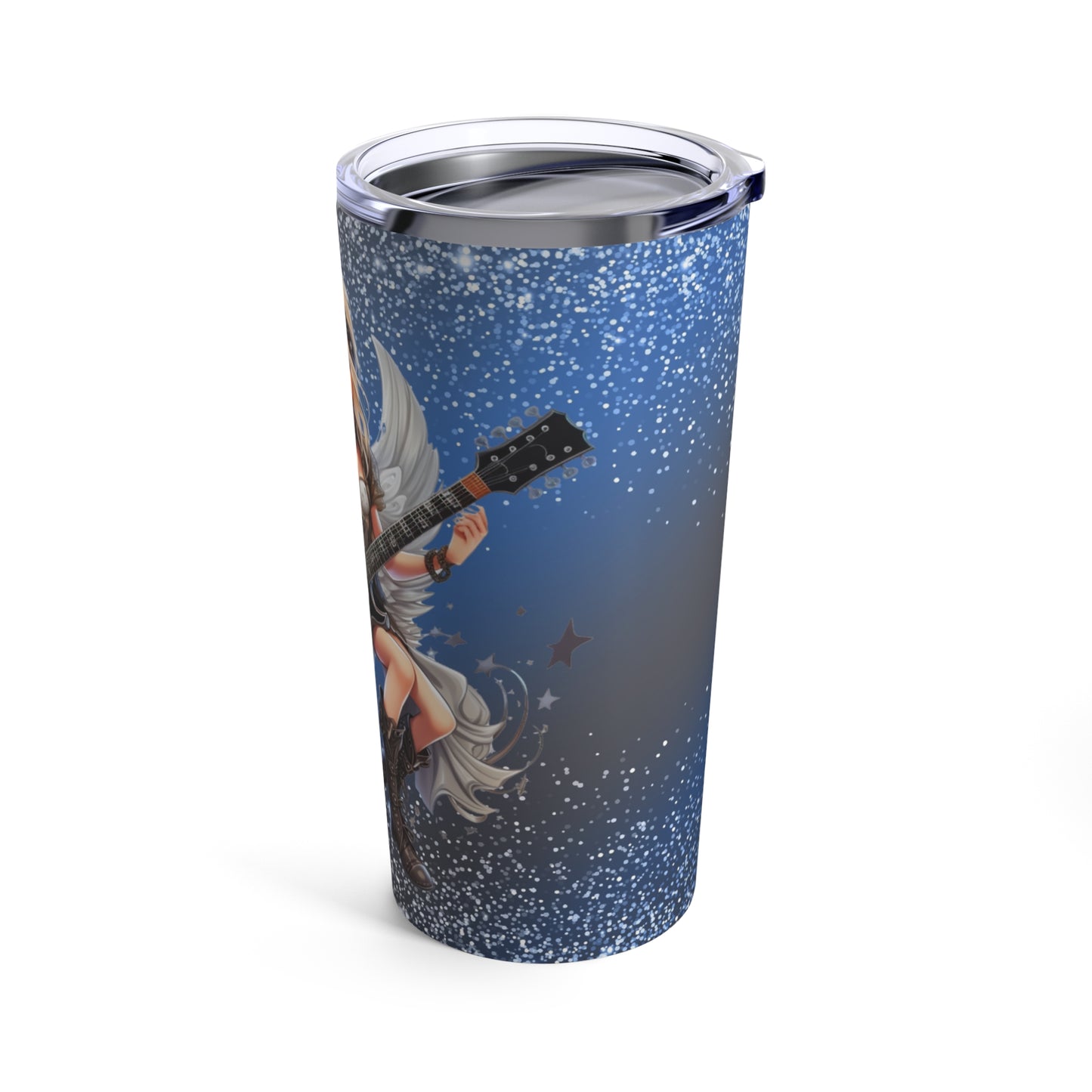 Fairy Guiter Girl 1 Skinny Steel Tumbler with Straw, 20oz