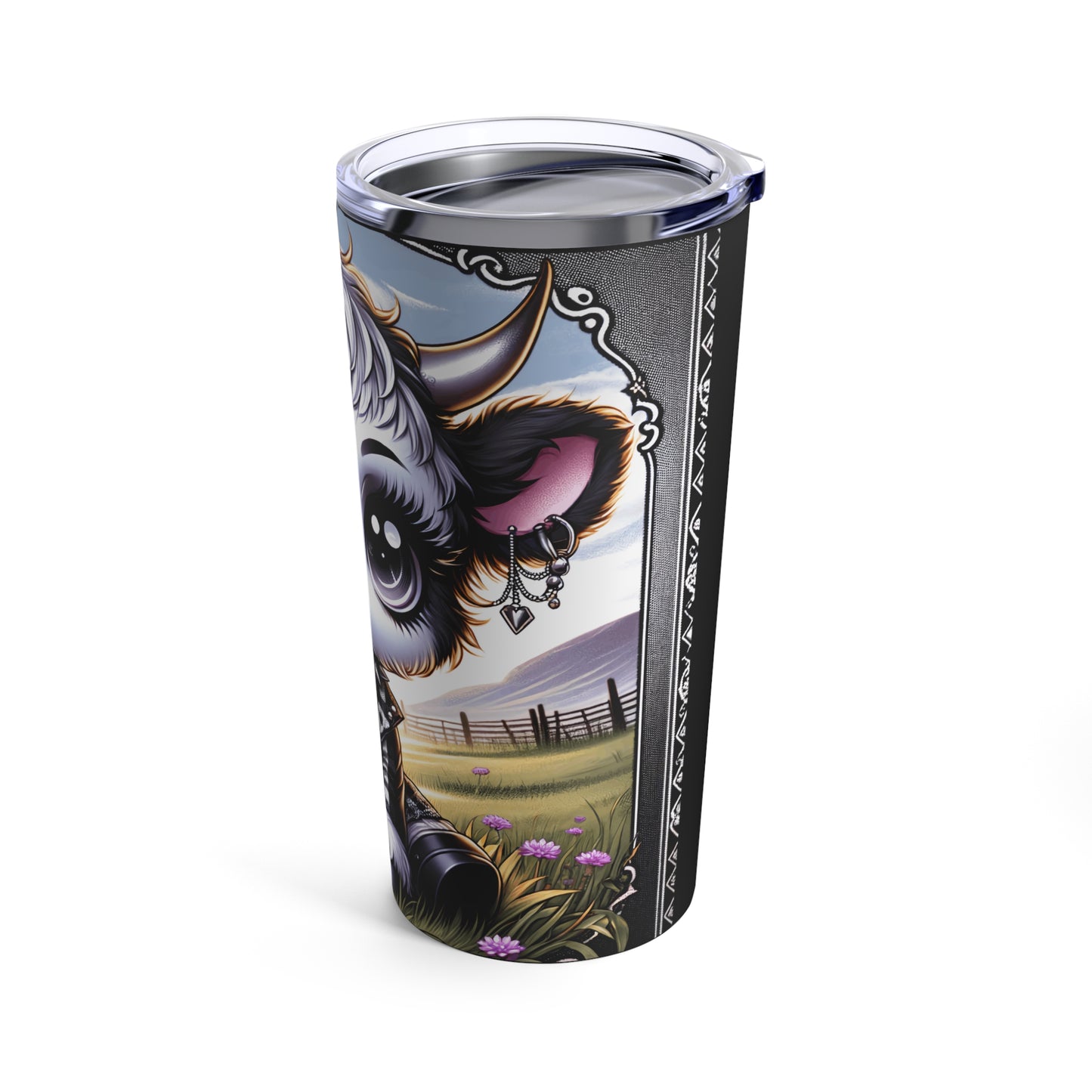 Goth Highland Cow Tumbler 20oz