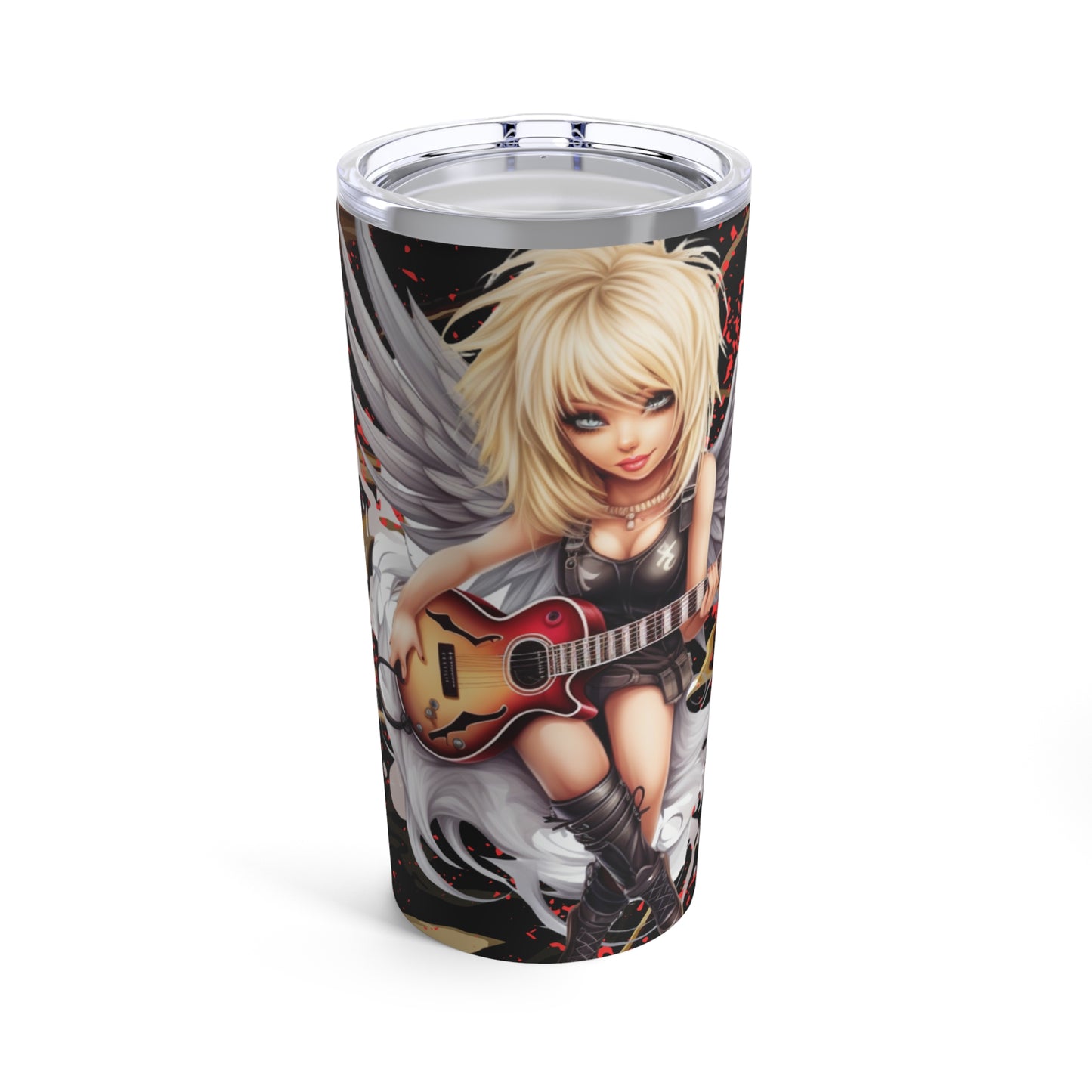 Fairy guitar 3 Skinny Steel Tumbler with Straw, 20oz