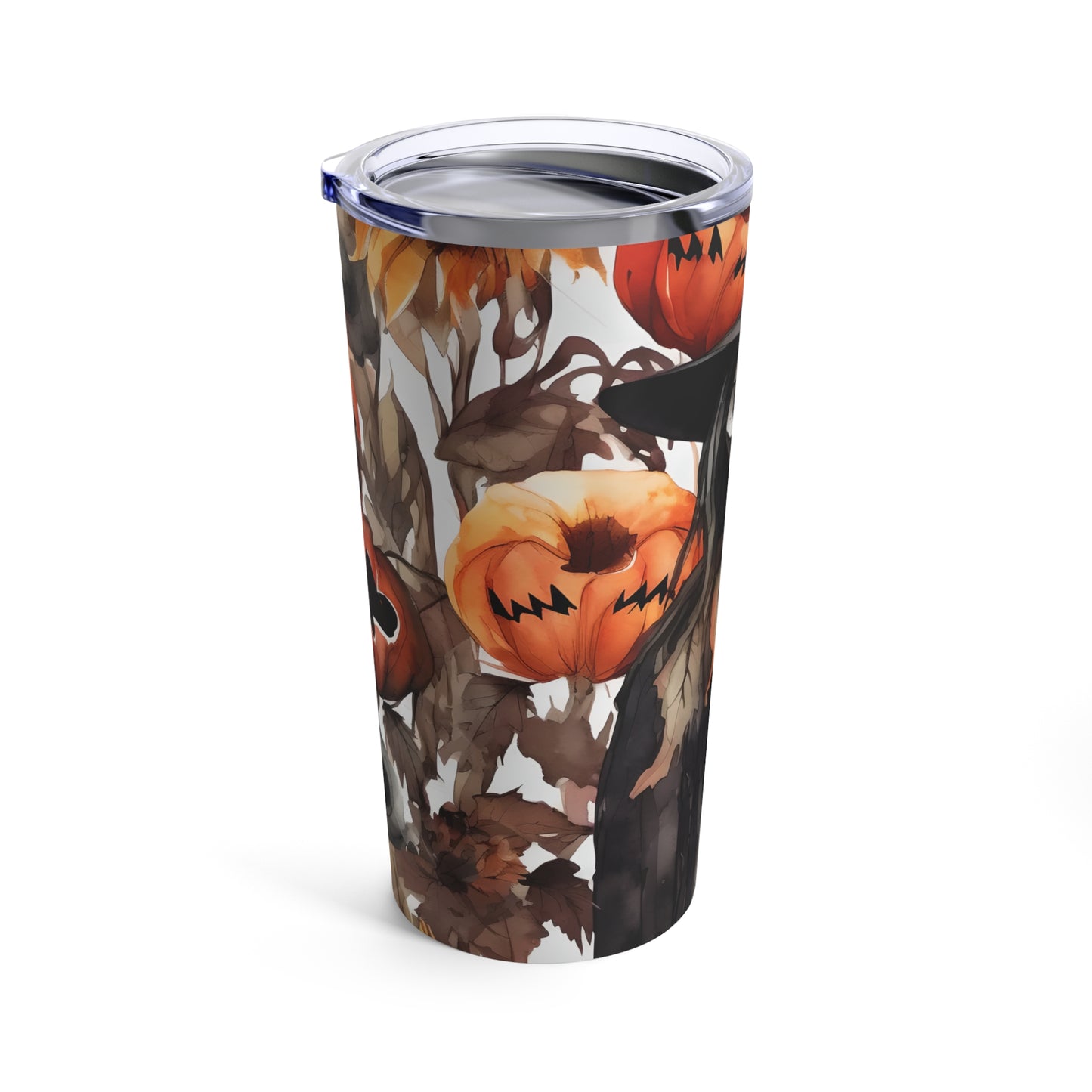 Skeleton Scarecrow Skinny Steel Tumbler with Straw, 20oz