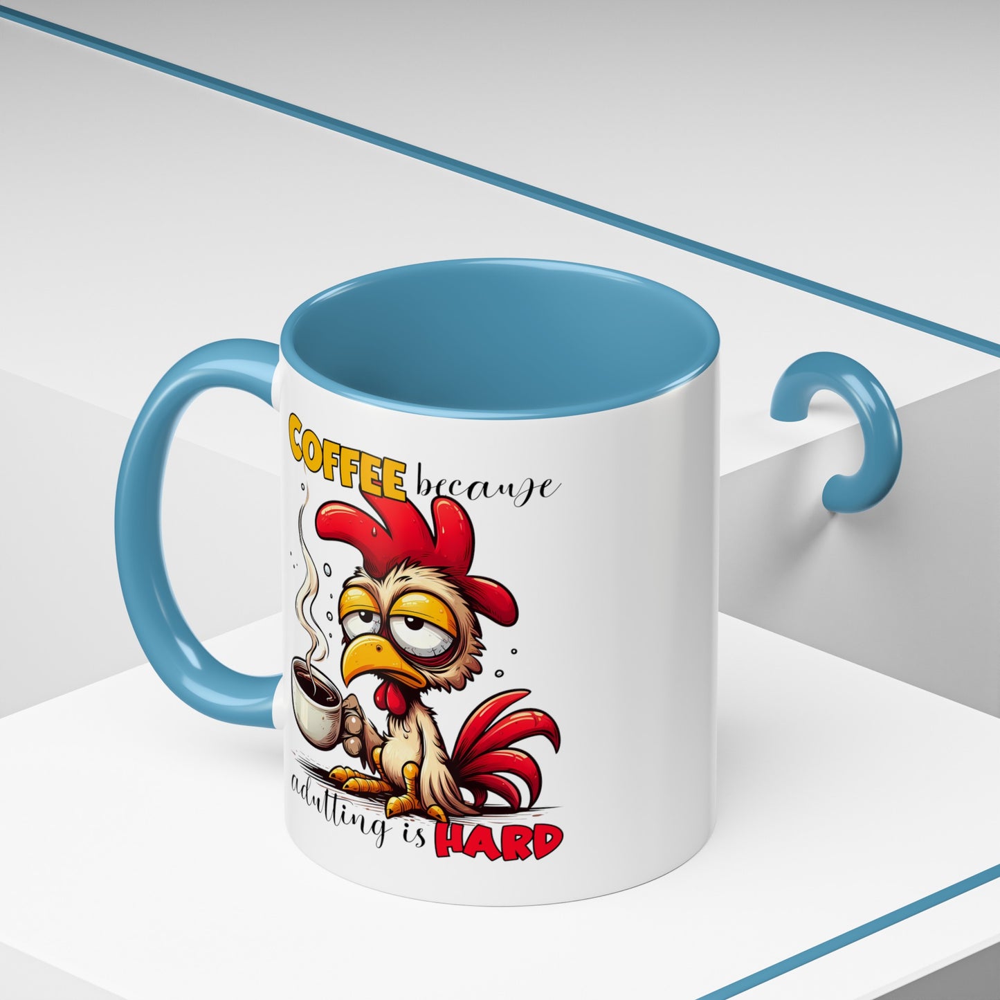 Adulting is Hard Accent Coffee Mug (11, 15oz)