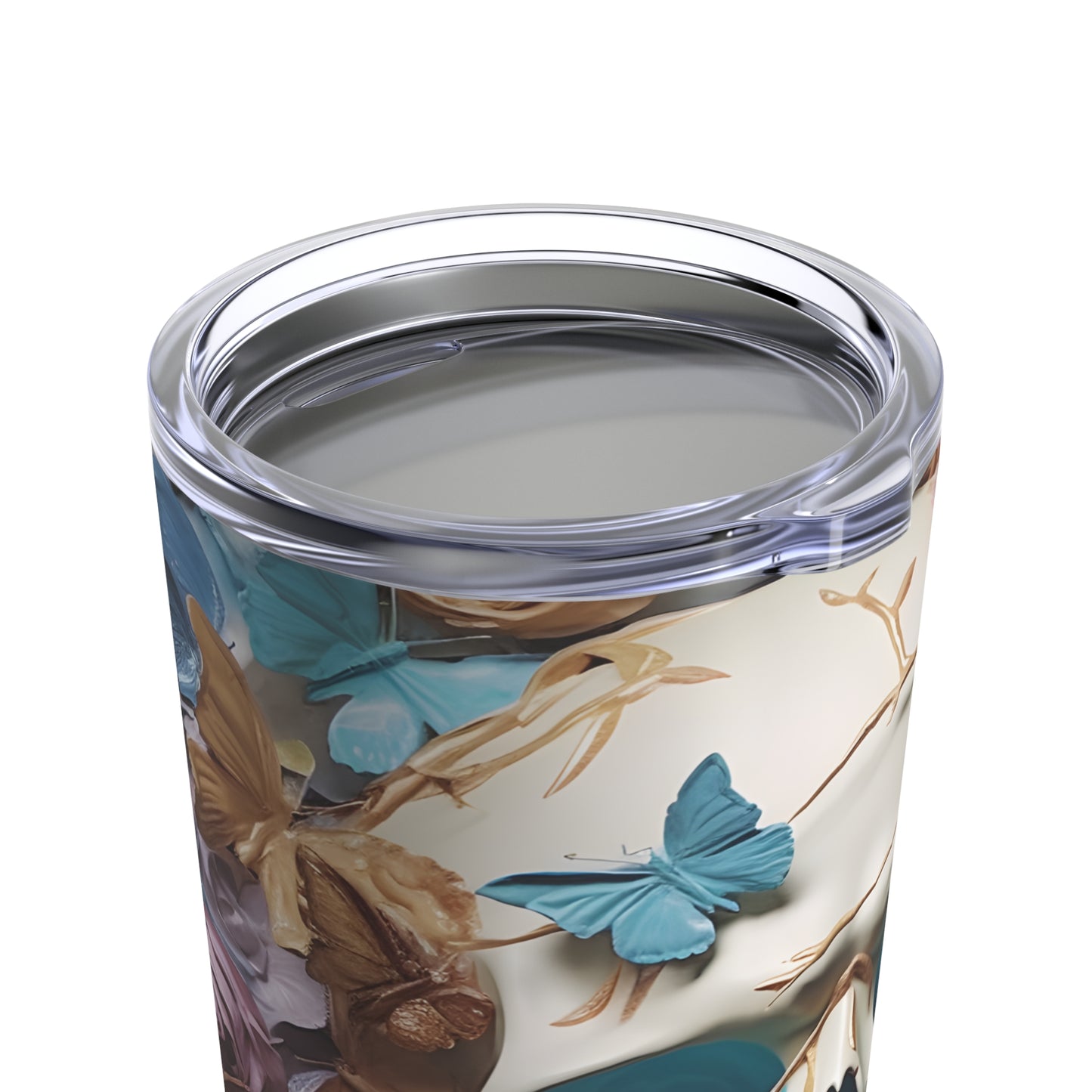 Skull Butterfly 2 Skinny Steel Tumbler with Straw, 20oz