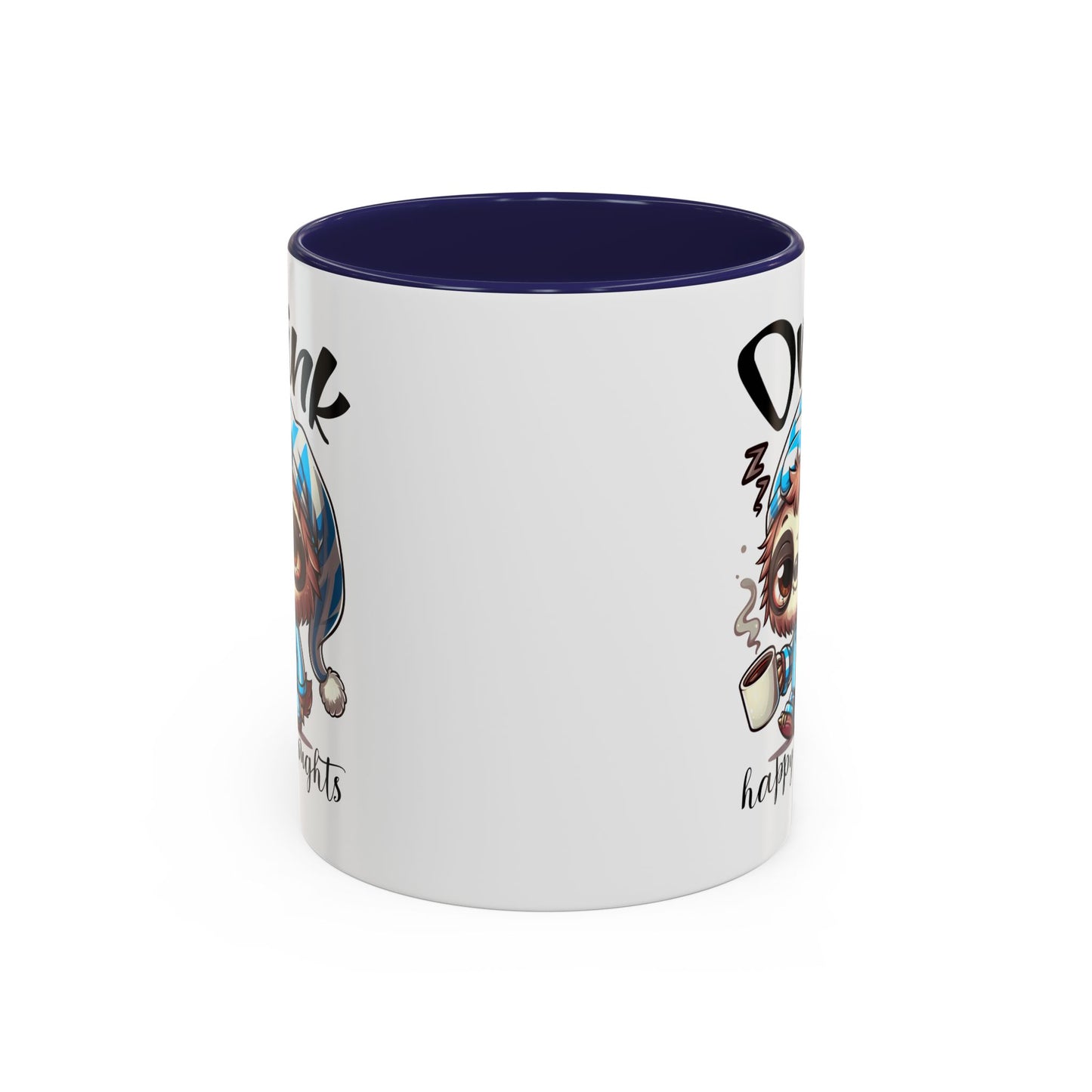 Drink Happy Thoughts Sloth Accent Coffee Mug – Perfect for Cozy Moments and Happy Thoughts