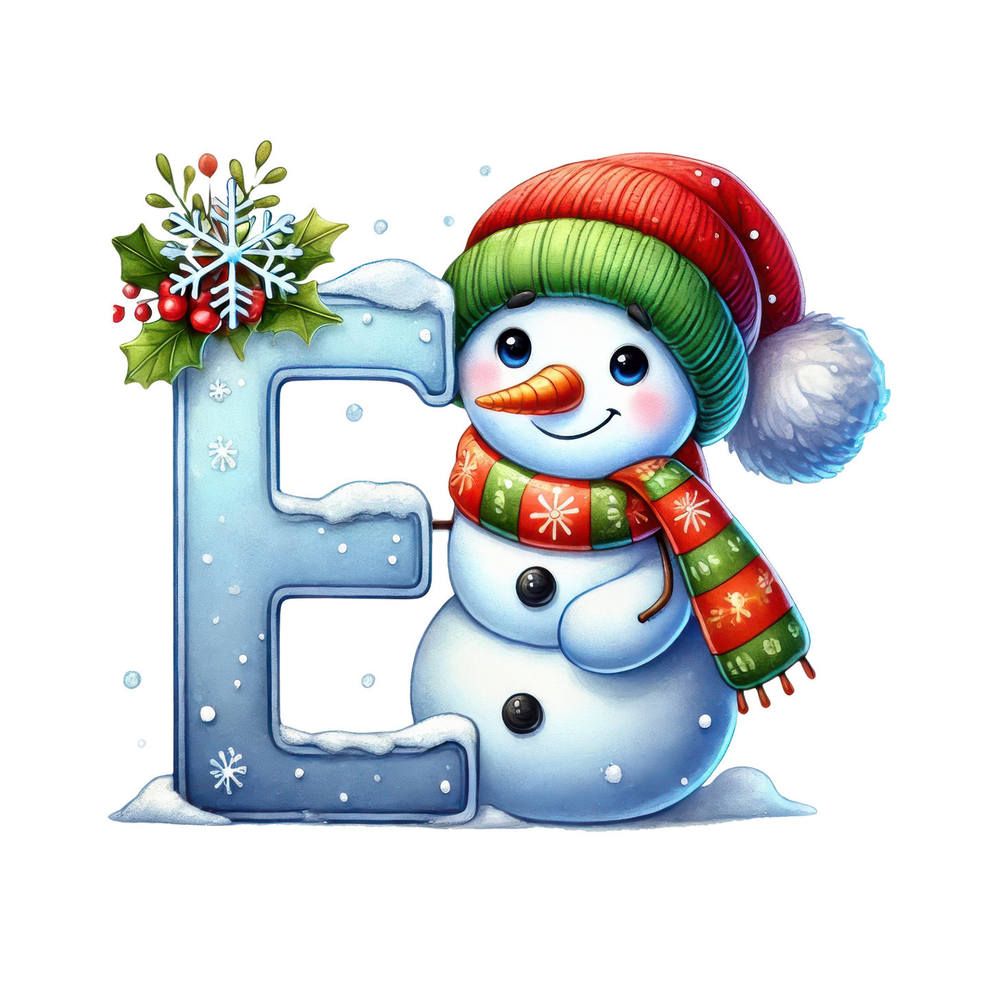 Customizable Cute Snowman Letter Ornaments