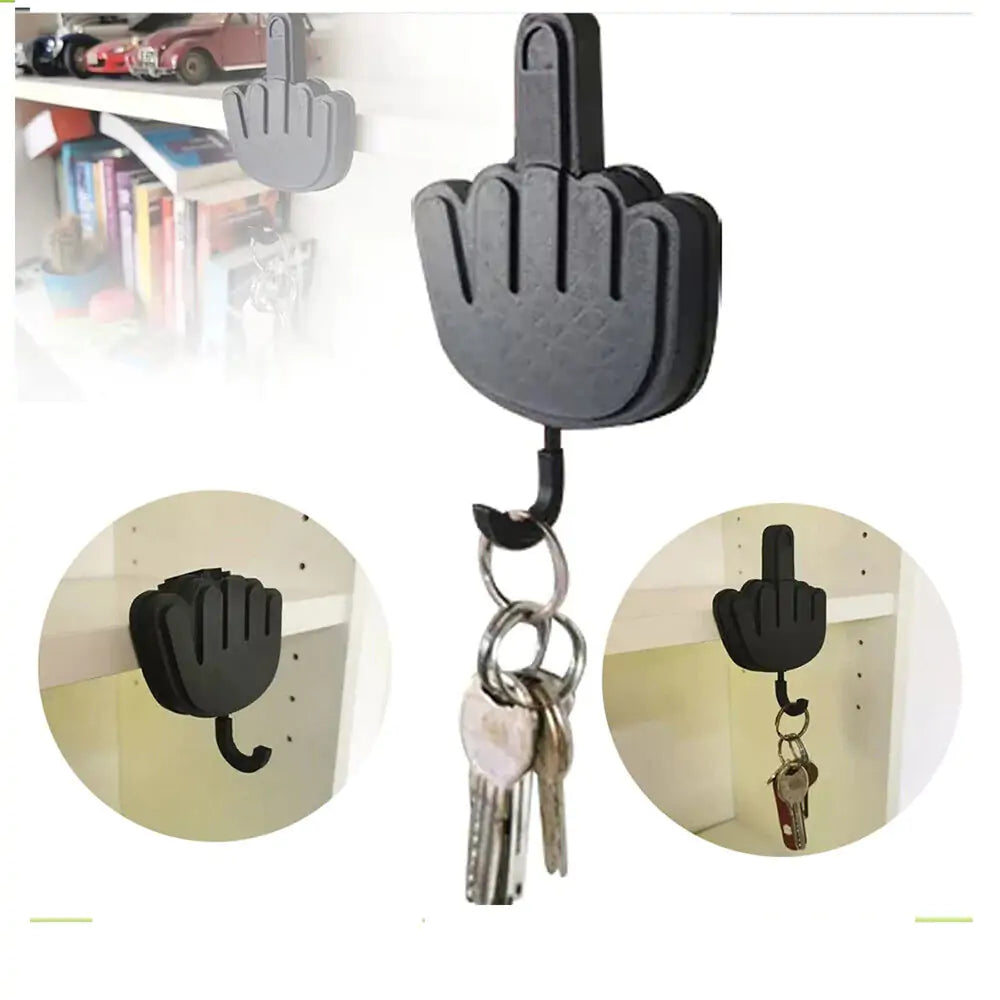 Creative Retractable Middle Finger Hook Key Holder