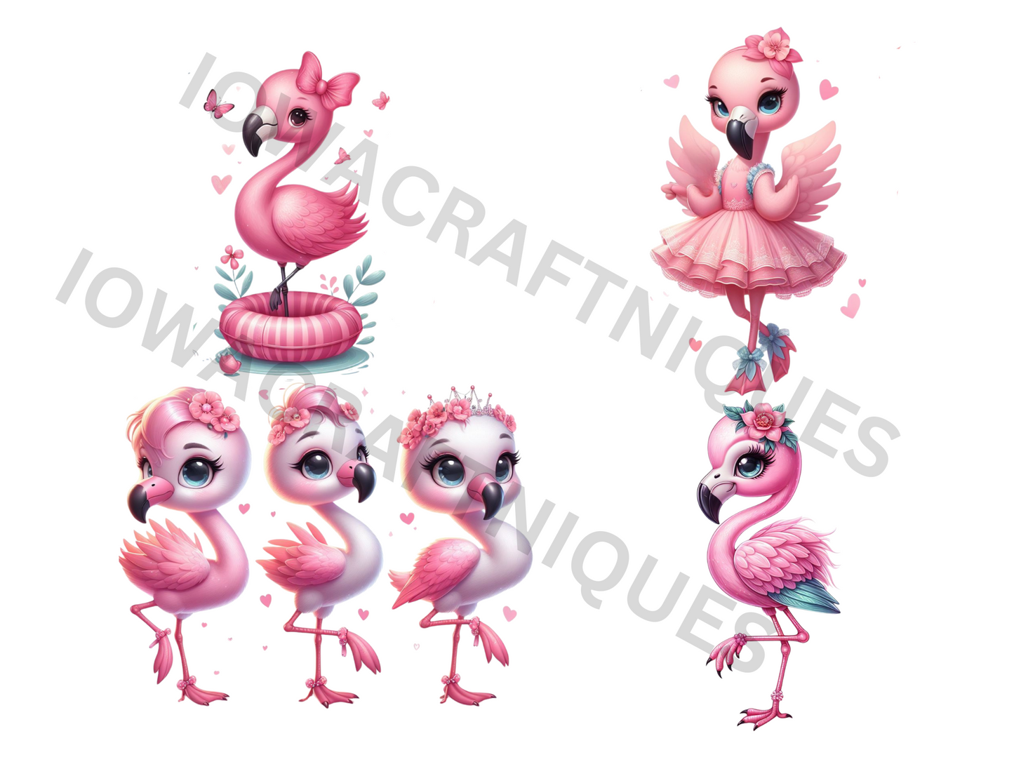 Cute Flamingos Clipart