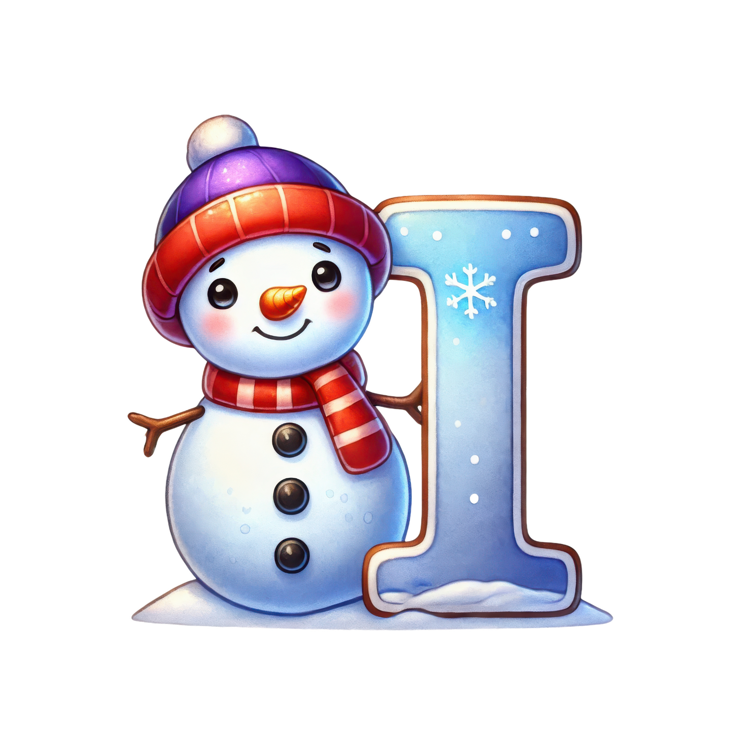 Customizable Cute Snowman Letter Ornaments