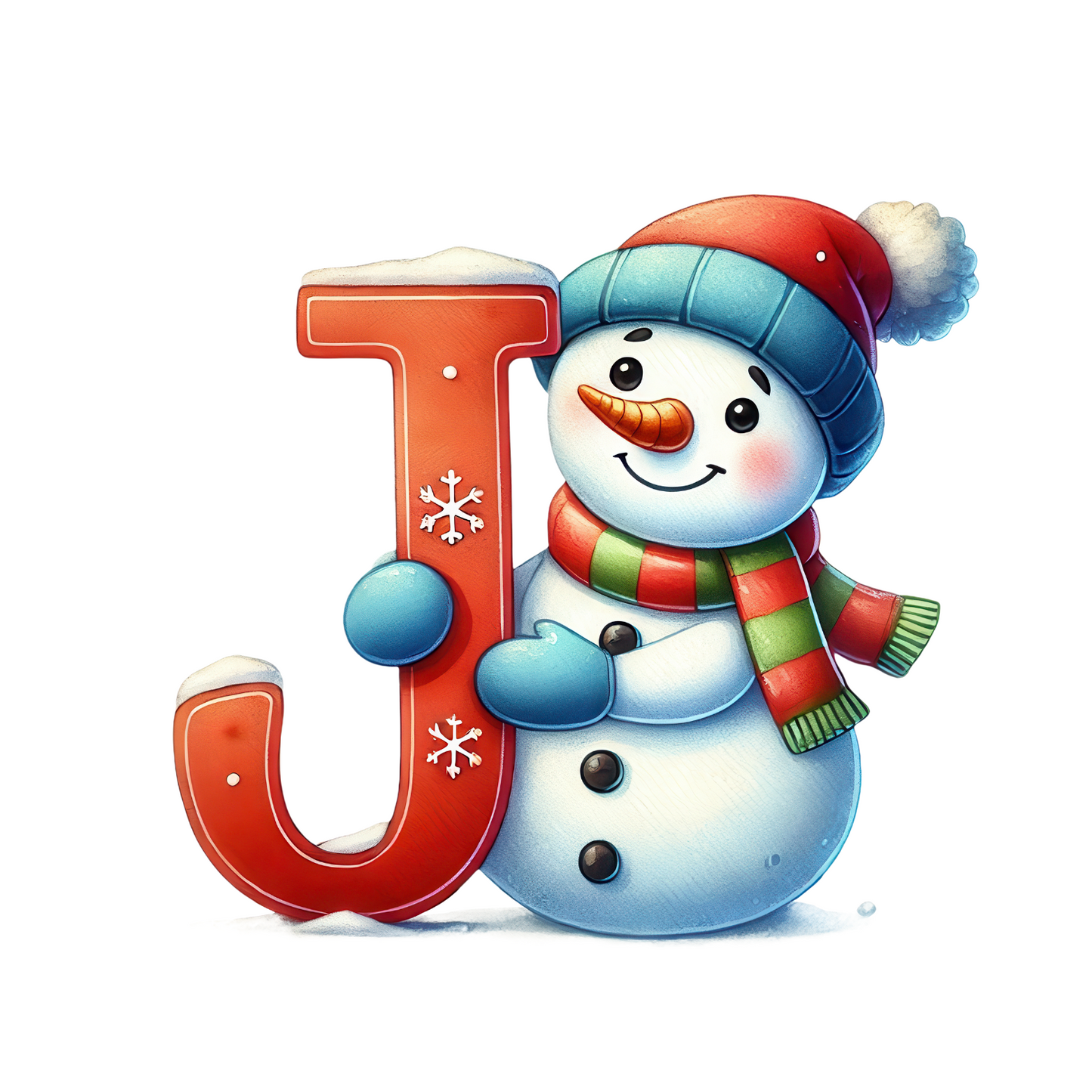 Customizable Cute Snowman Letter Ornaments