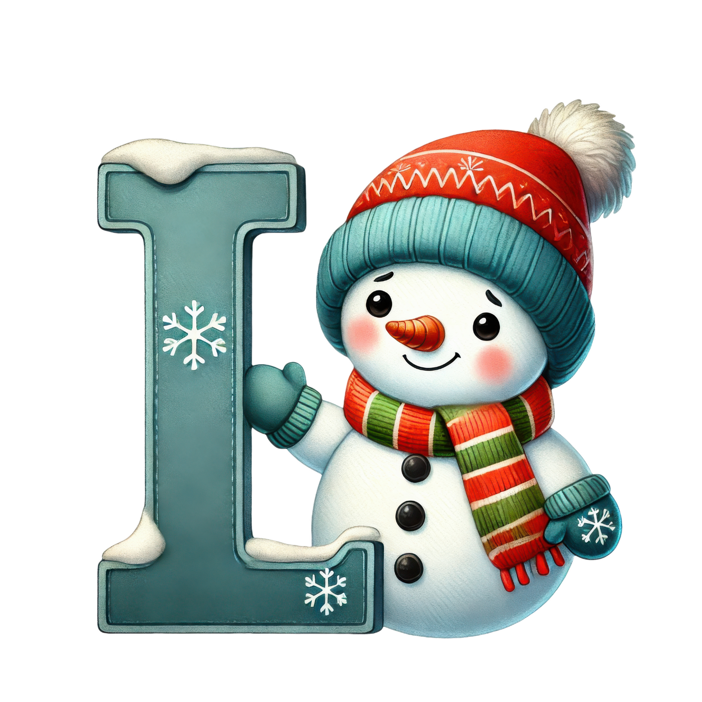 Customizable Cute Snowman Letter Ornaments
